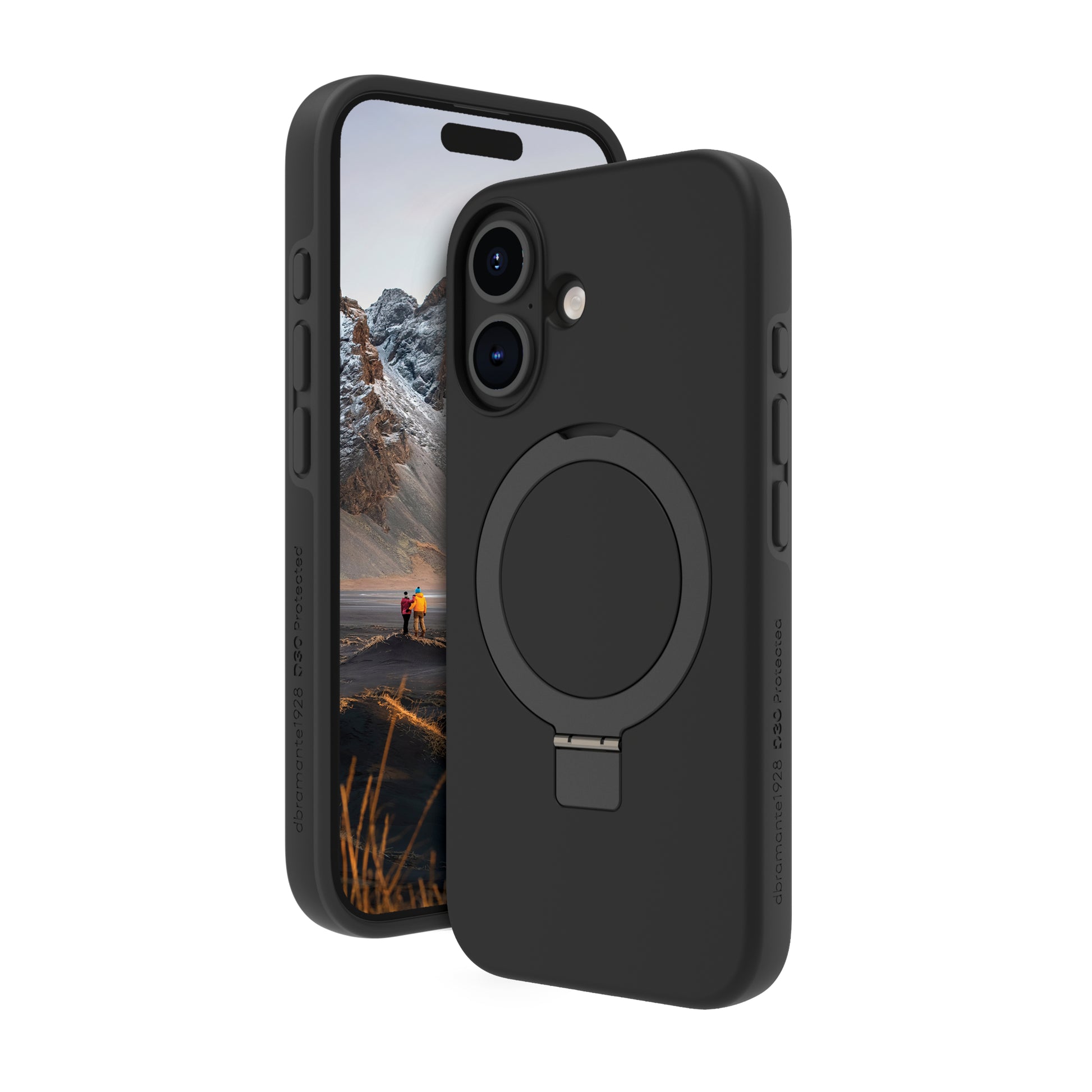 dbramante1928 Iceland Ultra D3O MS Kick Backcover – für Apple iPhone 16 Plus, Recycling-Kunststoff, schwarz