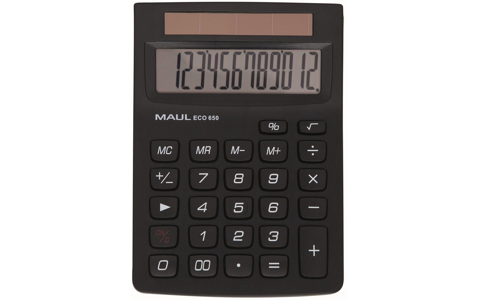 MAUL Taschenrechner ECO 650 – 12-stellig – Solar – Schwarz