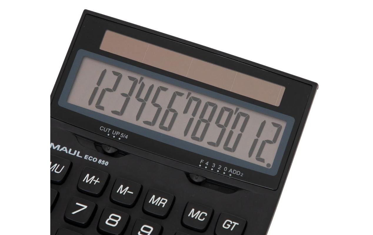 MAUL Taschenrechner ECO 850 – 12-stellig – Solar – Schwarz