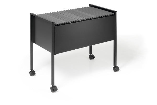 Durable Economy Hängemappenwagen – für 80 Hängemappen A4, mit Rollen, 655 × 592 × 368 mm, schwarz, Stahl