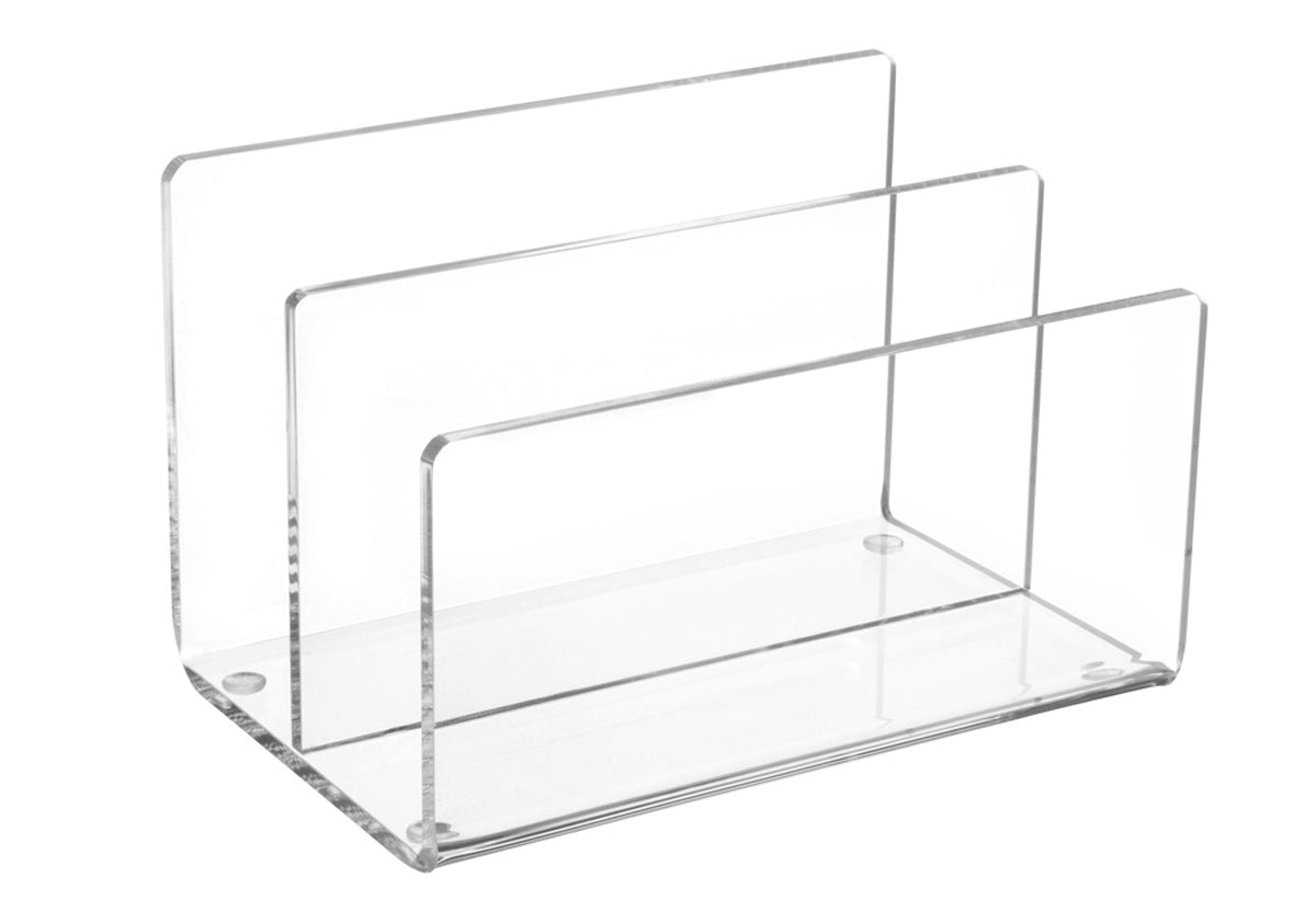 MAUL 1952005 Stehsammler – 2 Fächer, transparent, Kunststoff, B 110 × H 164 × T 110 mm