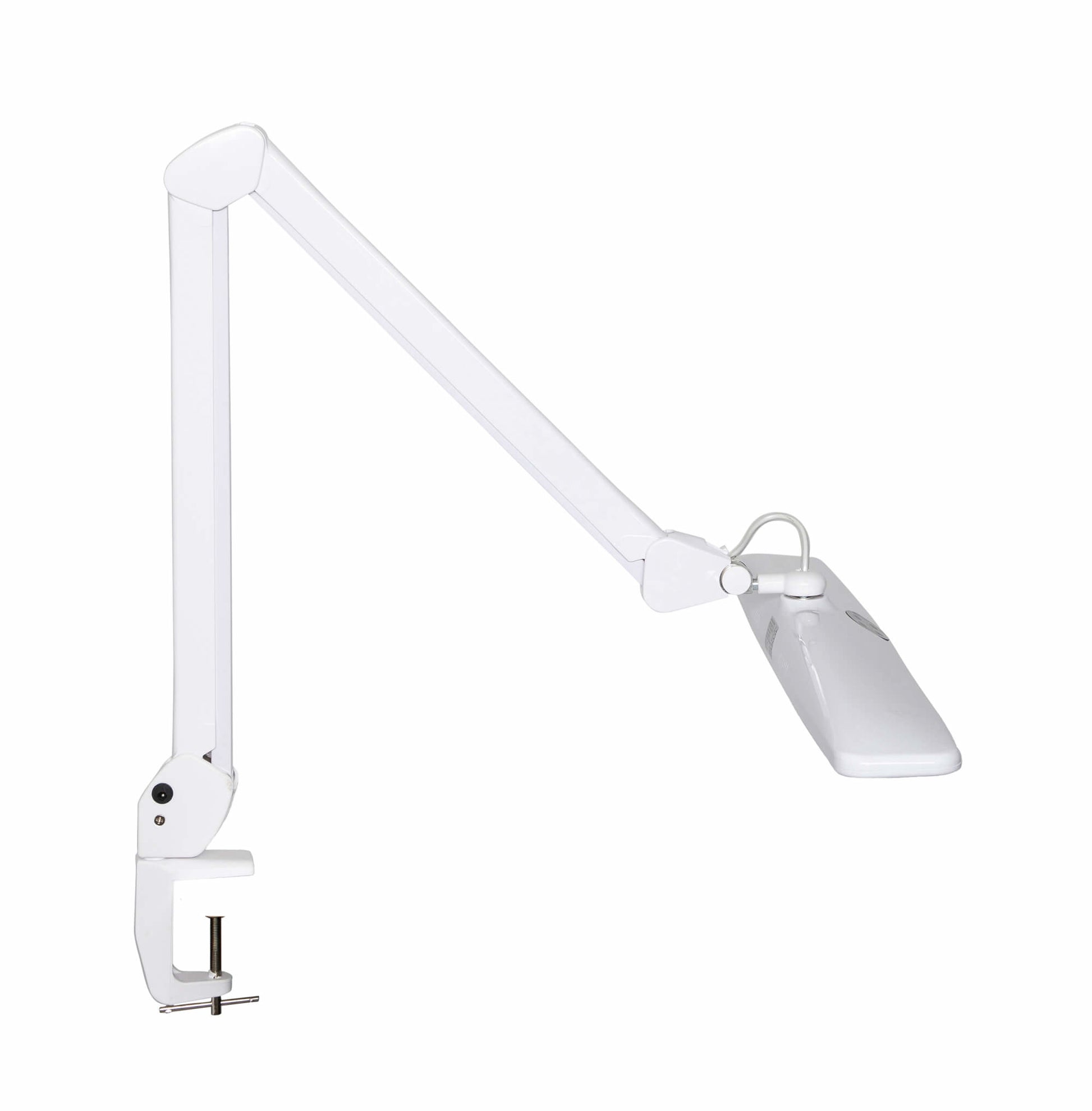MAUL LED-Tischleuchte – Klemmfuss, schwenkbar, 3 Lichtmodi, dimmbar – 6500 K – 2'248 lm 21 W – Weiss Metall