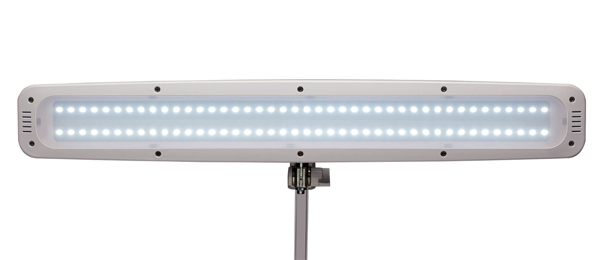 MAUL LED-Tischleuchte – Klemmfuss, schwenkbar, 3 Lichtmodi, dimmbar – 6500 K – 2'248 lm 21 W – Weiss Metall