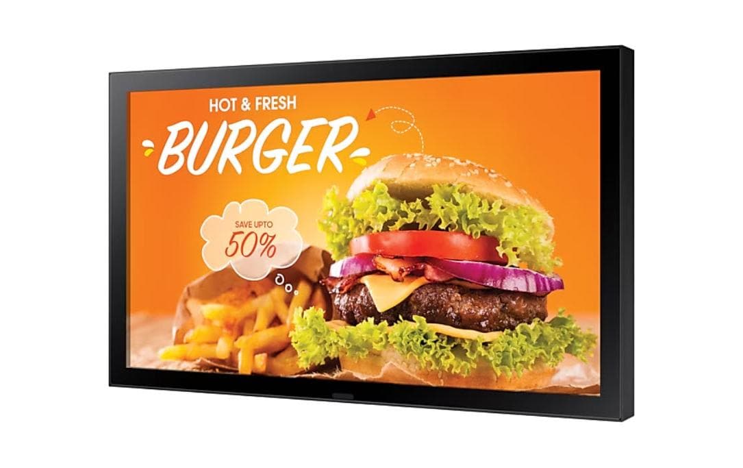 Samsung OH24B – Public Display, 24", IPS, 1500 cd/m², 24/7, Tizen 6.5, VESA 100 × 100, Schwarz