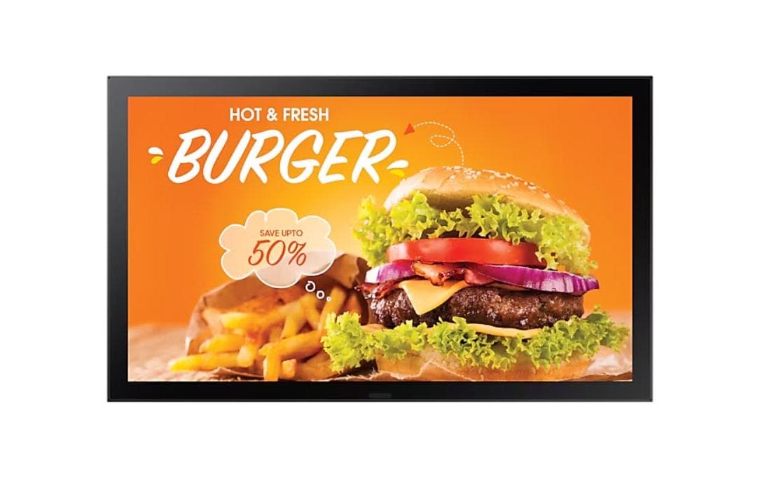 Samsung OH24B – Public Display, 24", IPS, 1500 cd/m², 24/7, Tizen 6.5, VESA 100 × 100, Schwarz