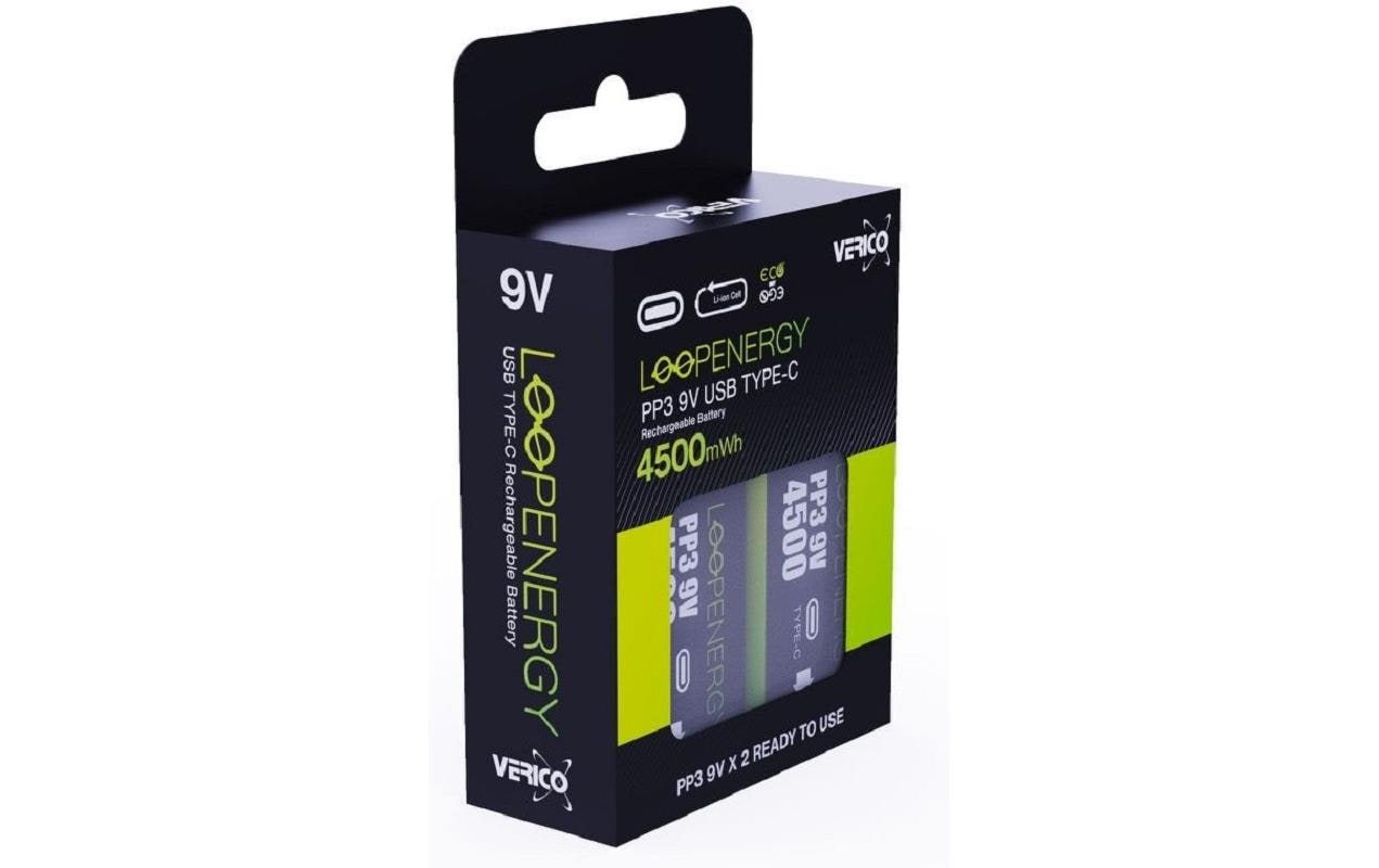 Verico LoopEnergy Akku 9 V 500 mAh 4,50 Wh Li-Ion – für 9V E-Block Geräte