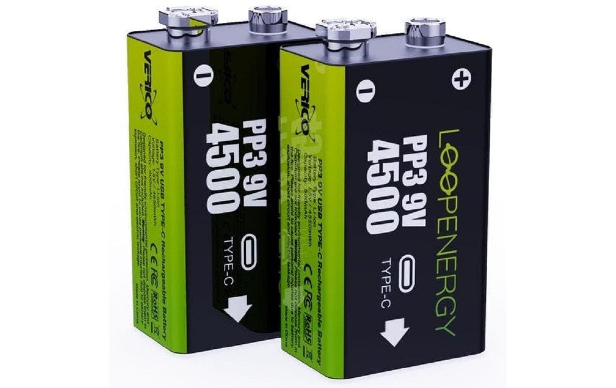 Verico LoopEnergy Akku 9 V 500 mAh 4,50 Wh Li-Ion – für 9V E-Block Geräte