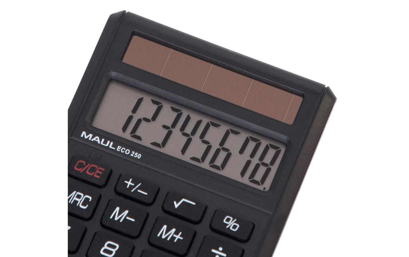 Maul Taschenrechner ECO 250 – 8-stellig – Solar – Schwarz