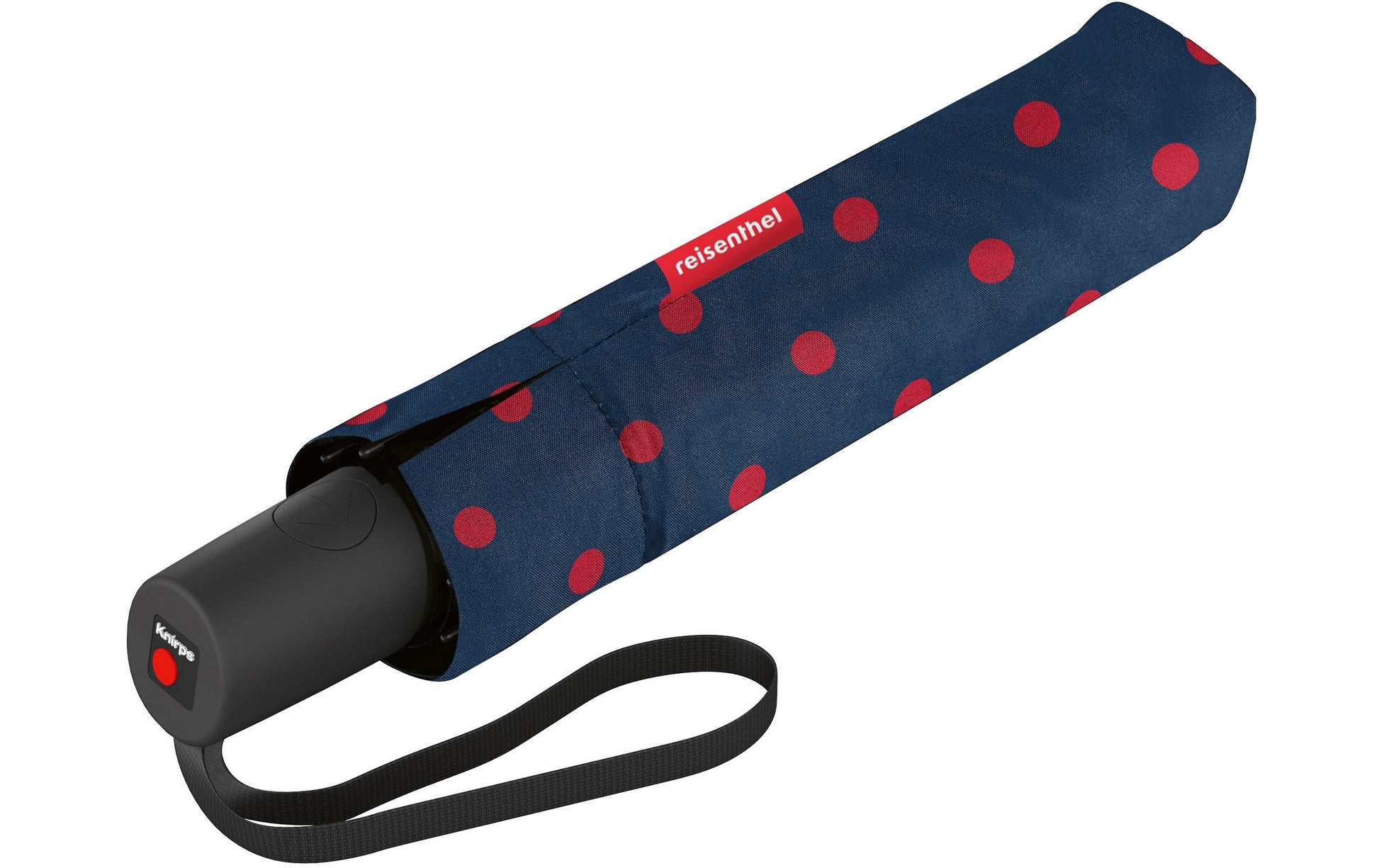 Reisenthel Taschenschirm – Automatik (auf/zu) – Ø 97 cm, L 28 cm – Mixed Dots Rot – Polyester