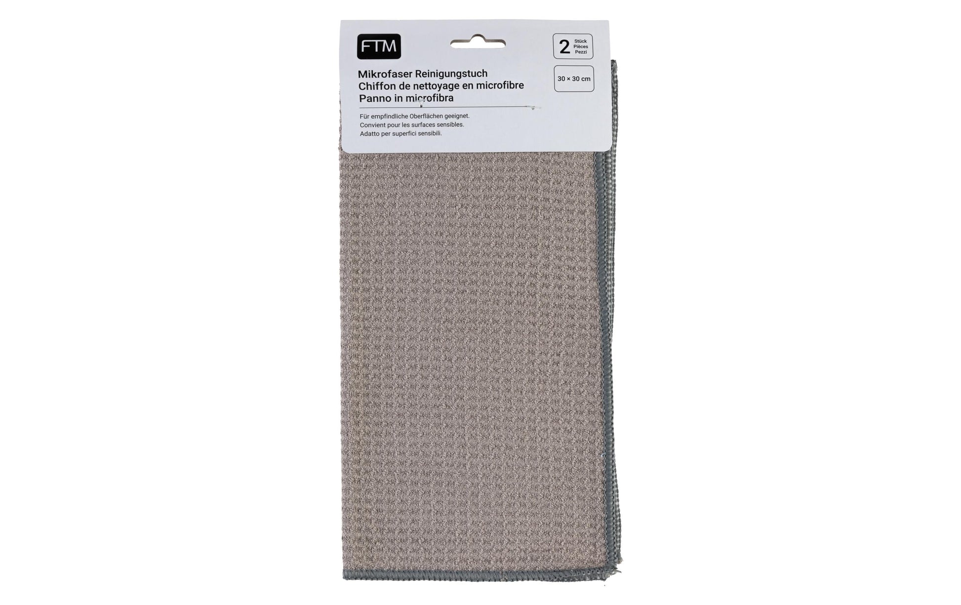 FTM Mikrofasertuch – Grau – 30 × 30 cm – 2er-Set