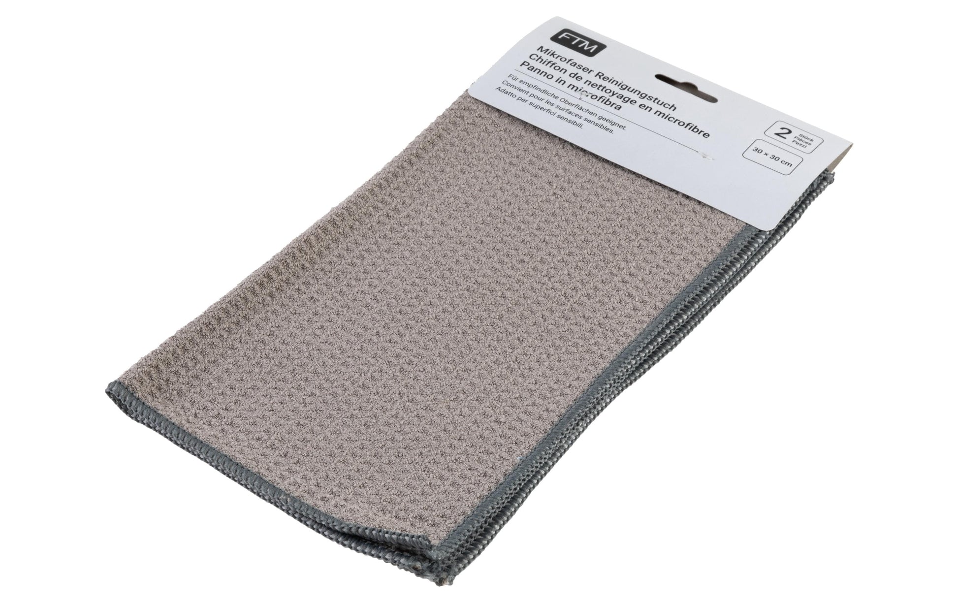 FTM Mikrofasertuch – Grau – 30 × 30 cm – 2er-Set