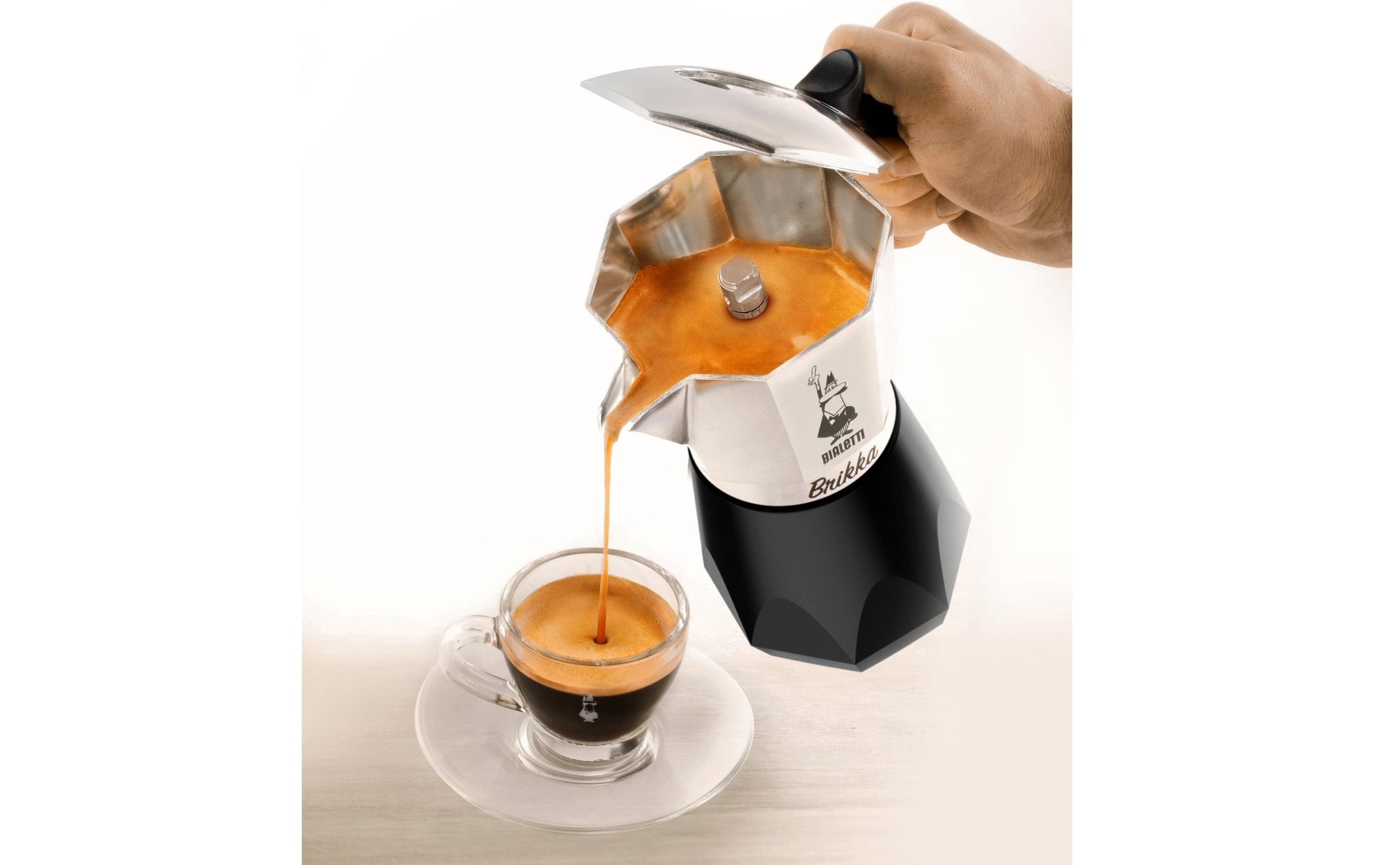 Bialetti New Brikka French Press / Kaffeebereiter – für Elektroherde, 0,1 l, 2 Tassen, Aluminium