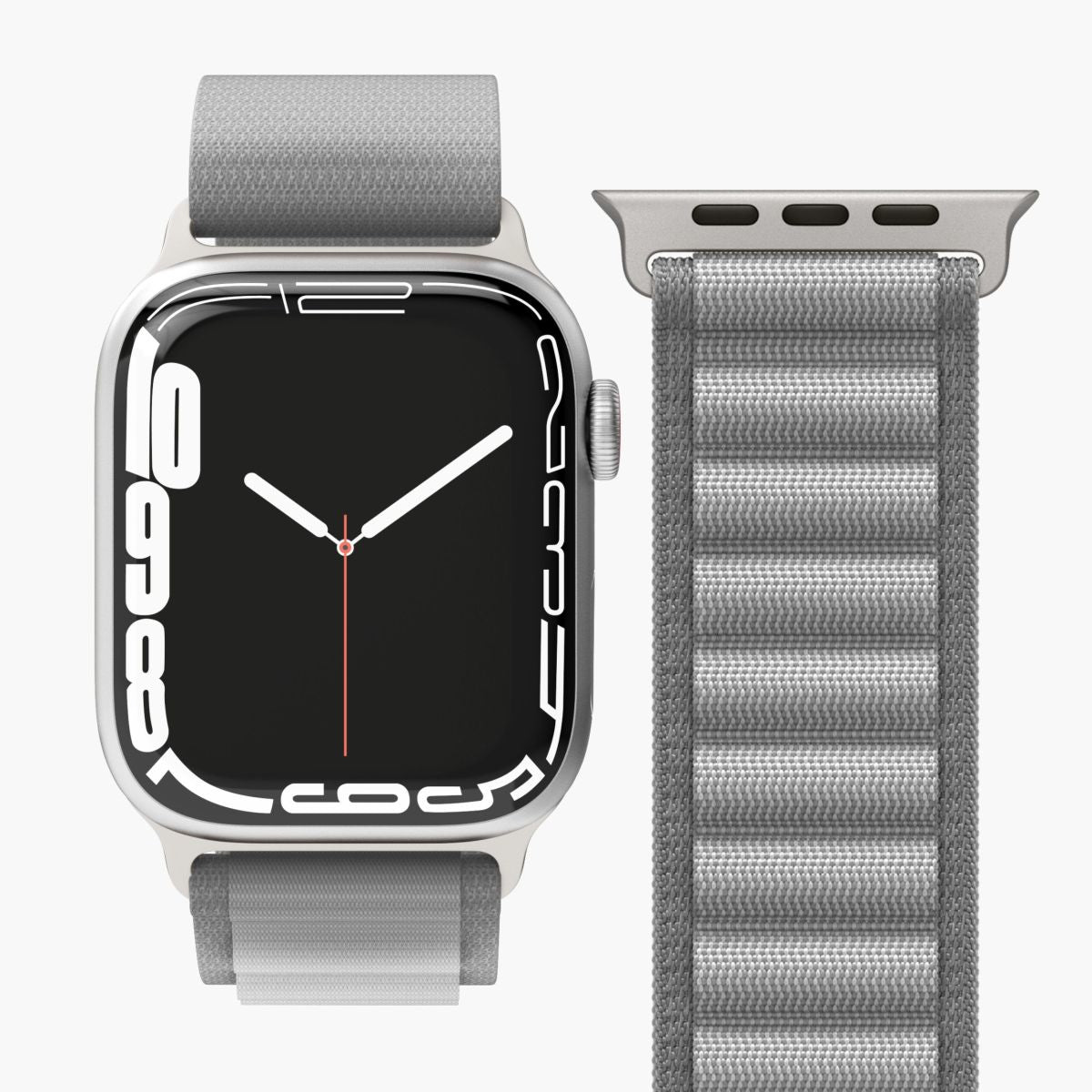 Vonmählen Action Loop Case 2 – Armband – für Apple Watch (diverse Grössen), Hellgrau, Nylon