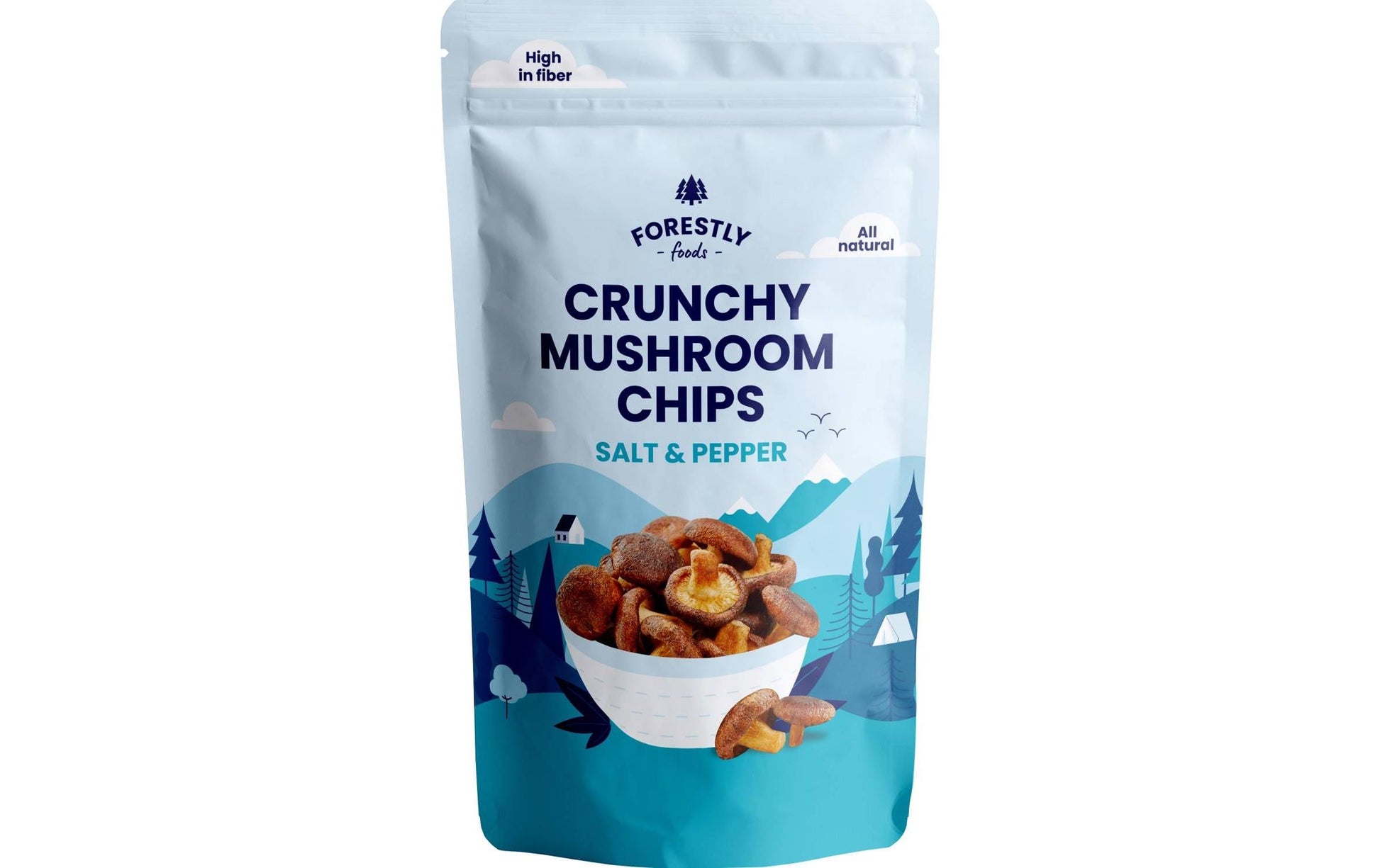 Forestly Foods Knusprige Pilzchips – Salz & Pfeffer, vegan, glutenfrei – 50 g