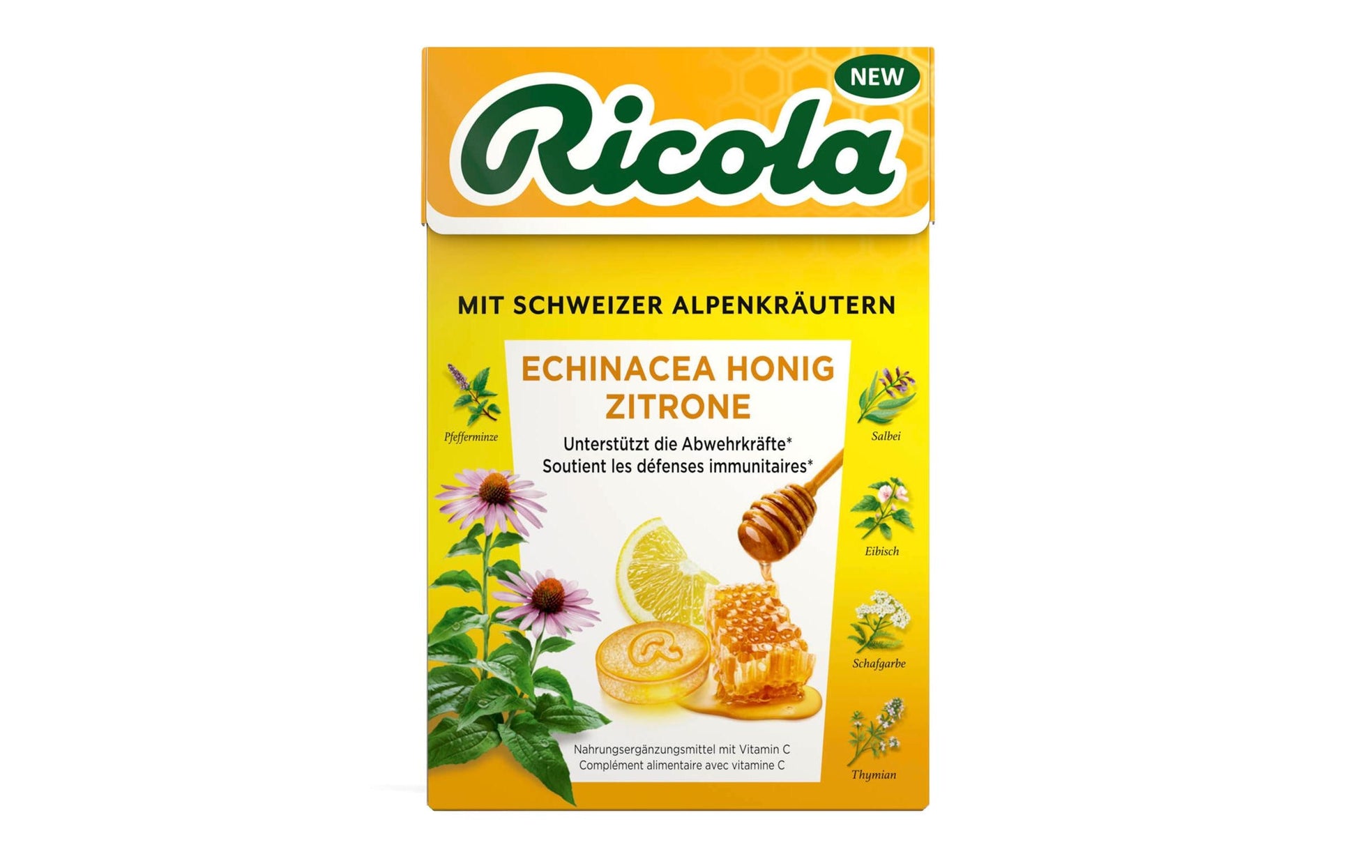 Ricola Lutschbonbons – Sonnenhut, Honig & Zitrone, glutenfrei – 50 g
