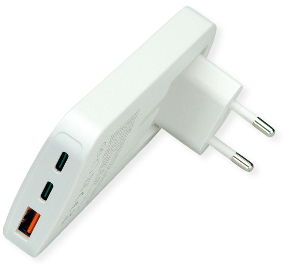 ROLINE USB-Ladegerät 65 W – USB-C×2, USB-A×1 – EU-Stecker (Typ C)