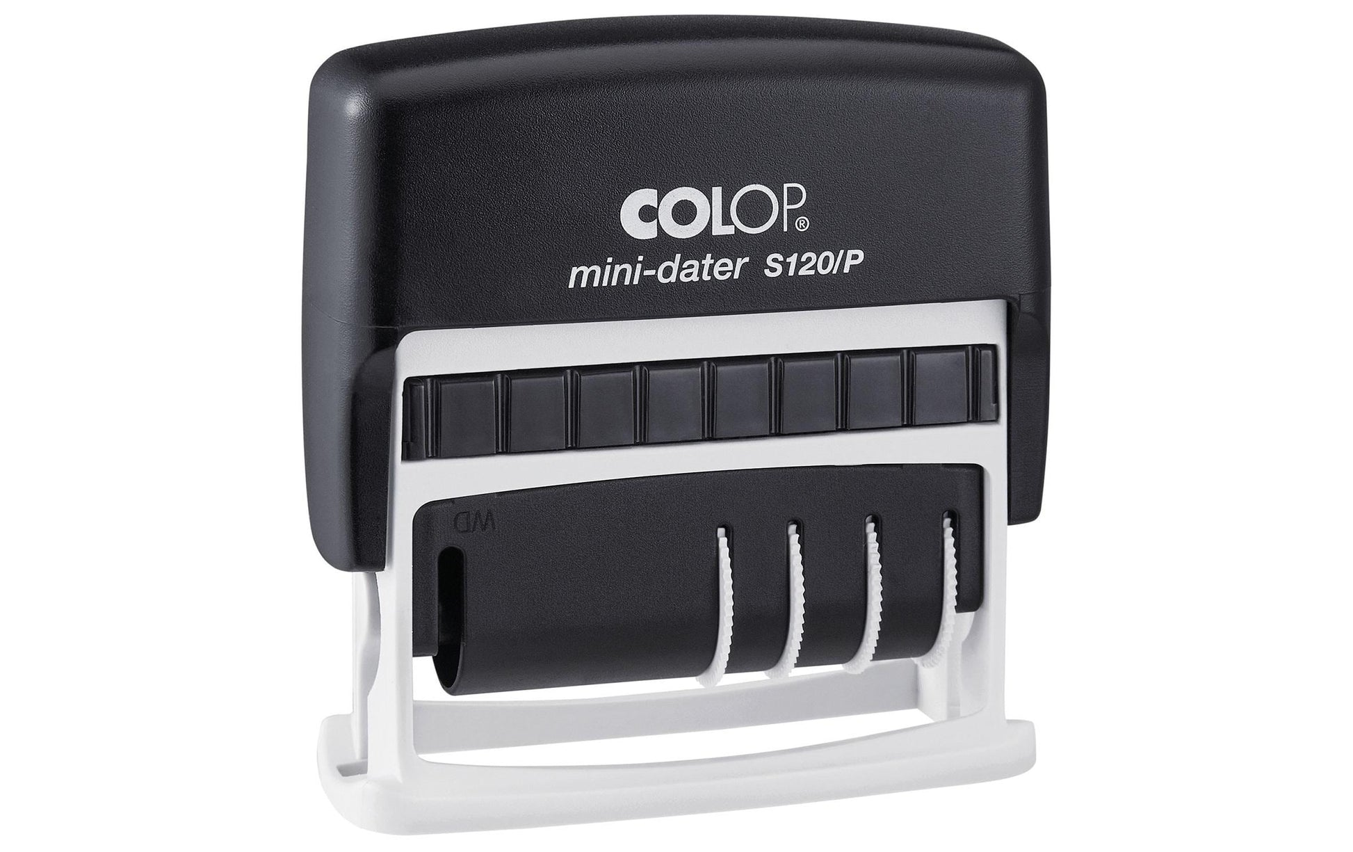 Colop S 120/P – Wort- & Datumstempel selbstfärbend, 12 Texte / Deutsch, Abdruck 25 × 10 mm – Schwarz