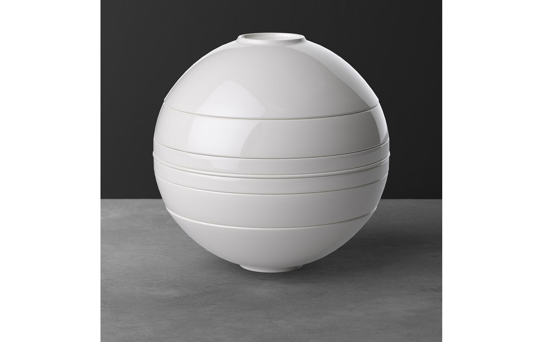 Villeroy & Boch Iconic Boule Servierset – Porzellan, weiss, spülmaschinenfest, mikrowellenfest, 7 Stück