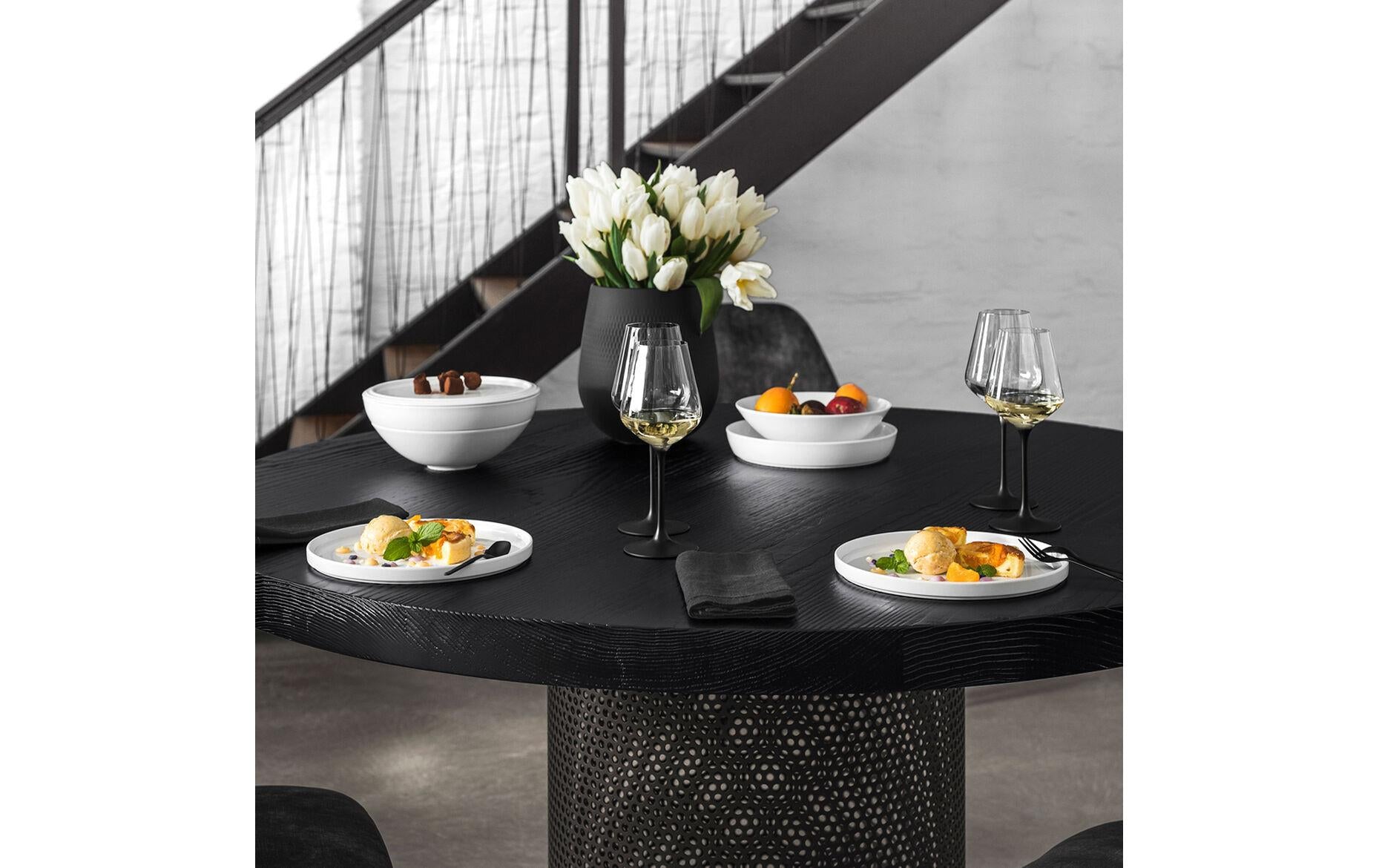 Villeroy & Boch Iconic Boule Servierset – Porzellan, weiss, spülmaschinenfest, mikrowellenfest, 7 Stück