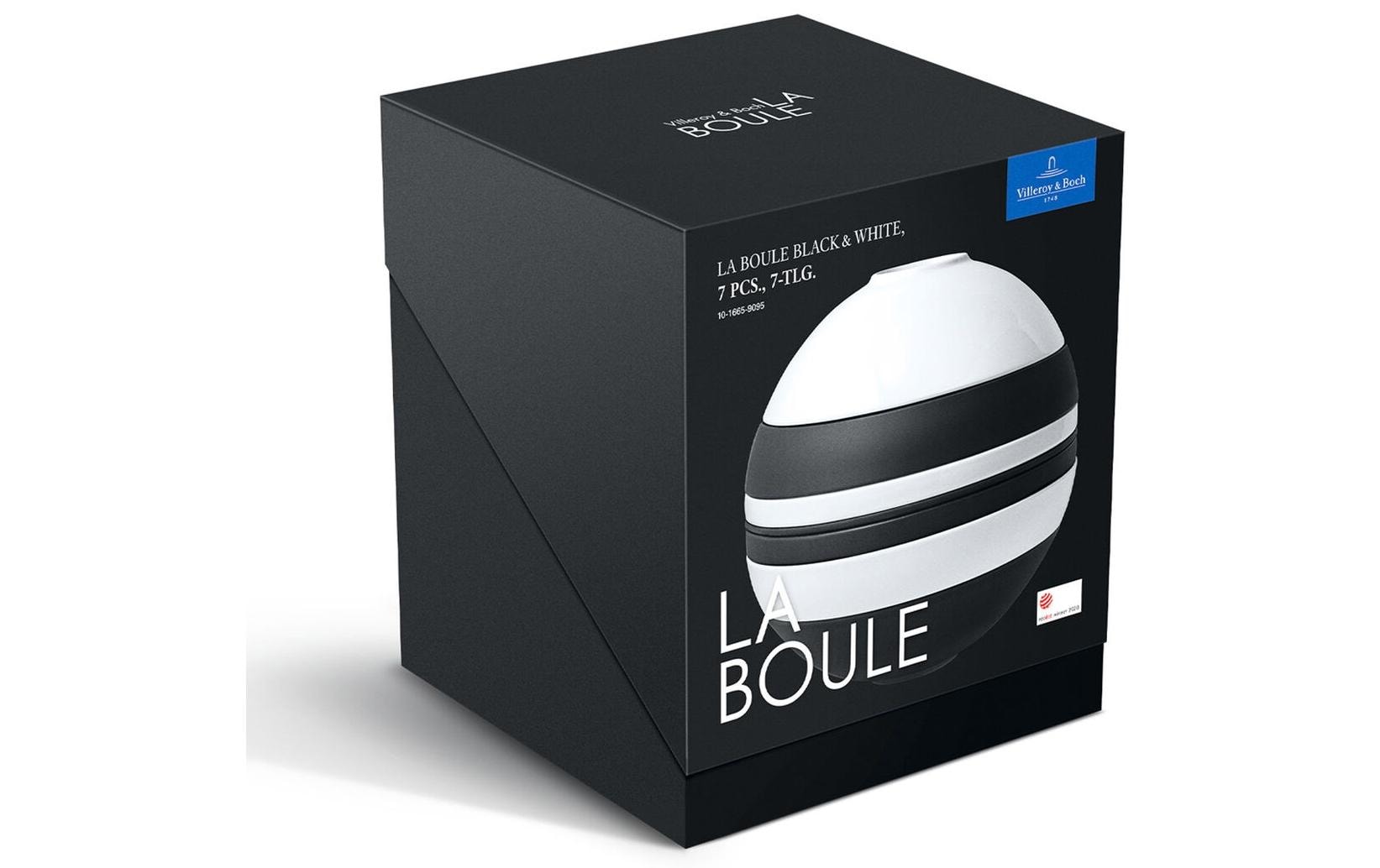 Villeroy & Boch Iconic La Boule Servierset – Porzellan, Schwarz, Weiss, Spülmaschinengeeignet