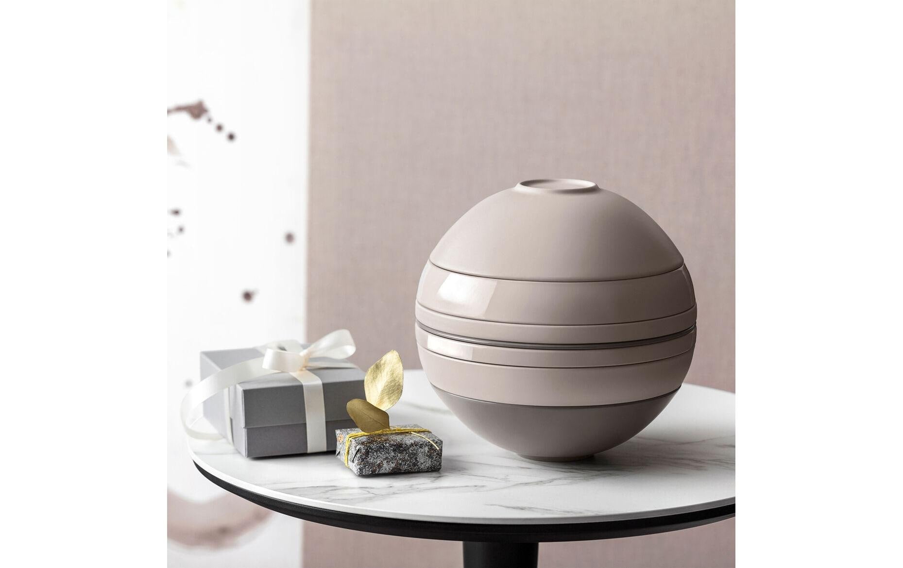 Villeroy & Boch Iconic Pure Servierset – Porzellan, Beige, Spülmaschinengeeignet, Mikrowellengeeignet, 7-teilig