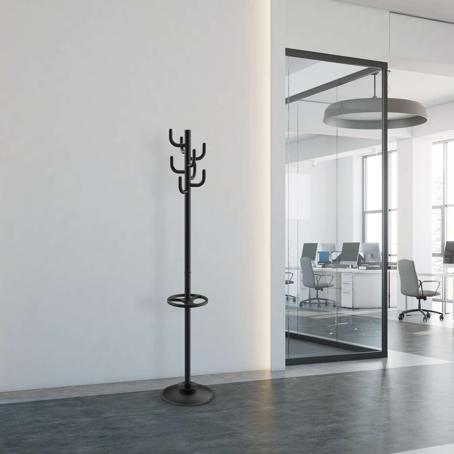 MAUL Garderobenständer MAULpolaris – Stahl, Schwarz, 177 cm, 8 Haken