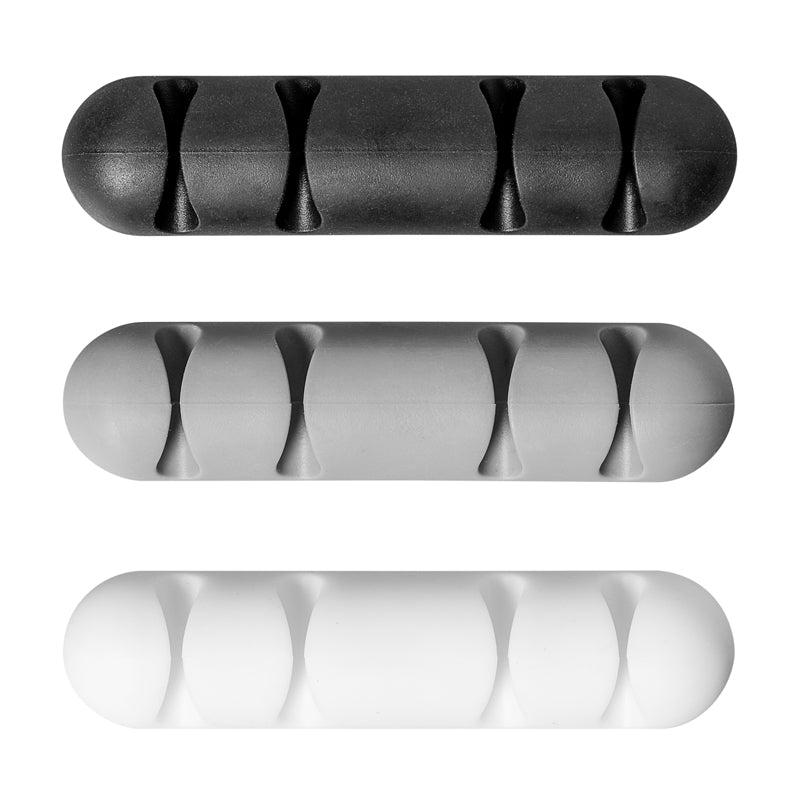 Steffen Kabelhalter, selbstklebend, Ø bis 8 mm, 3er-Pack – schwarz/grau/weiss