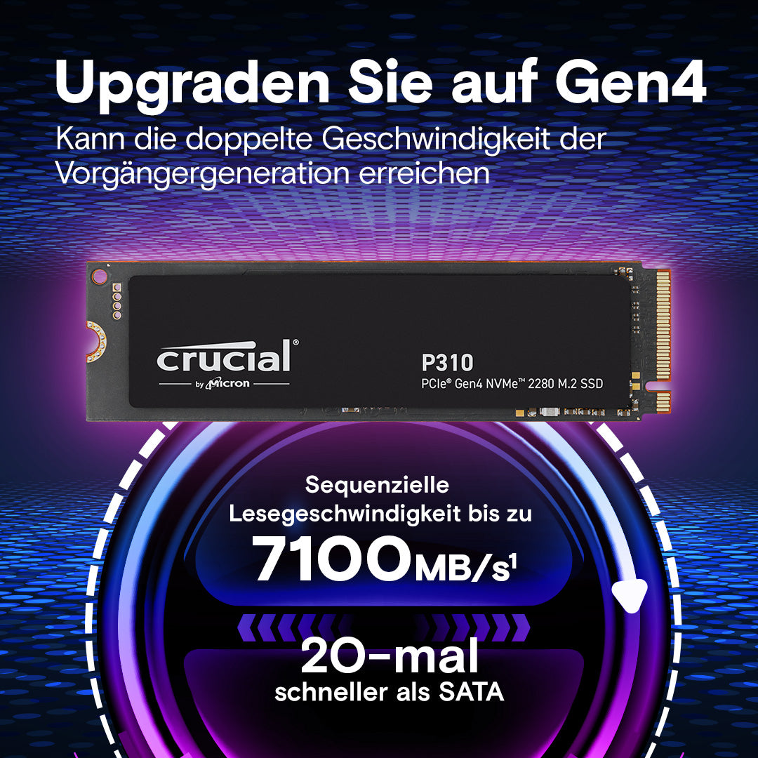 Crucial P310 4 TB – M.2 NVMe (PCIe 4.0 x4), 7'100/6'000 MB/s
