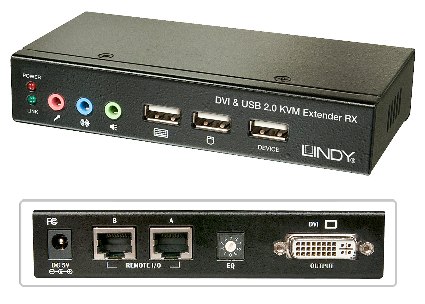 Lindy Classic DVI-D/USB 2.0 KVM-Extender über Cat6, bis 50 m, Audio