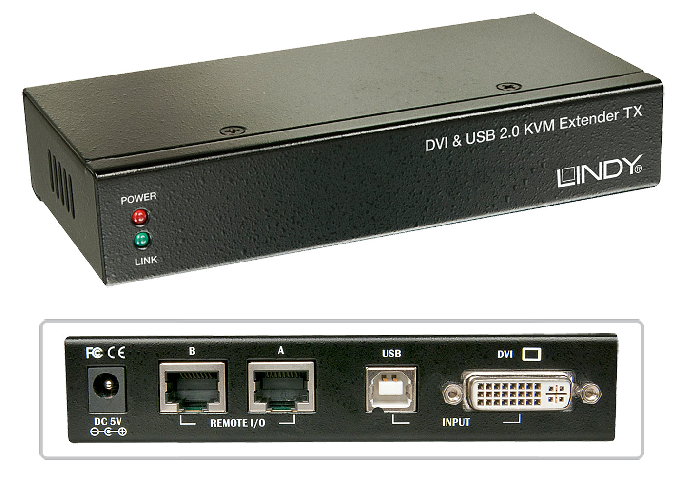 Lindy Classic DVI-D/USB 2.0 KVM-Extender über Cat6, bis 50 m, Audio