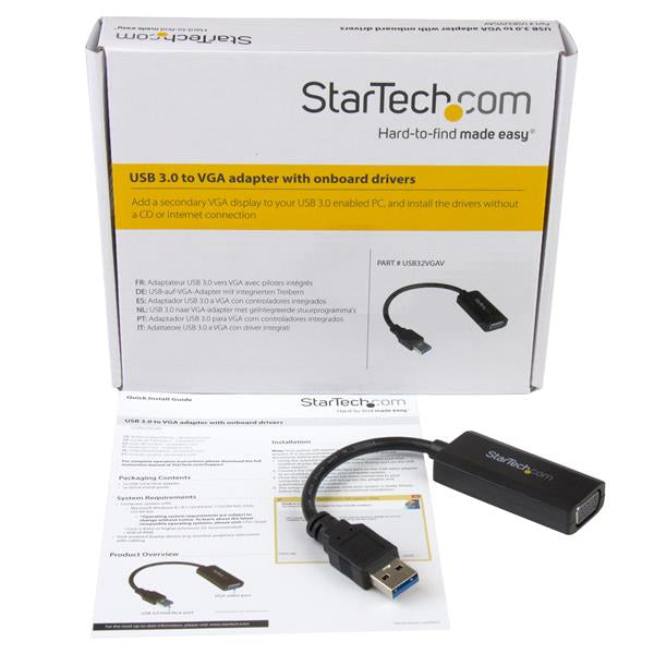 StarTech.com USB-A zu VGA Adapter – 1920 × 1200, USB 3.2 Gen 1 (5 Gbit/s), 13,9 cm, für Windows