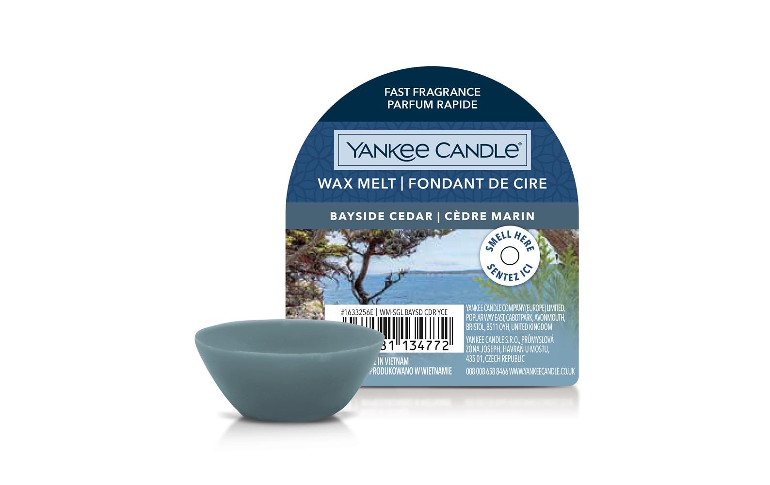 Yankee Candle Bayside Cedar – Duftwachsplättchen, rund, blau, 1 Stück