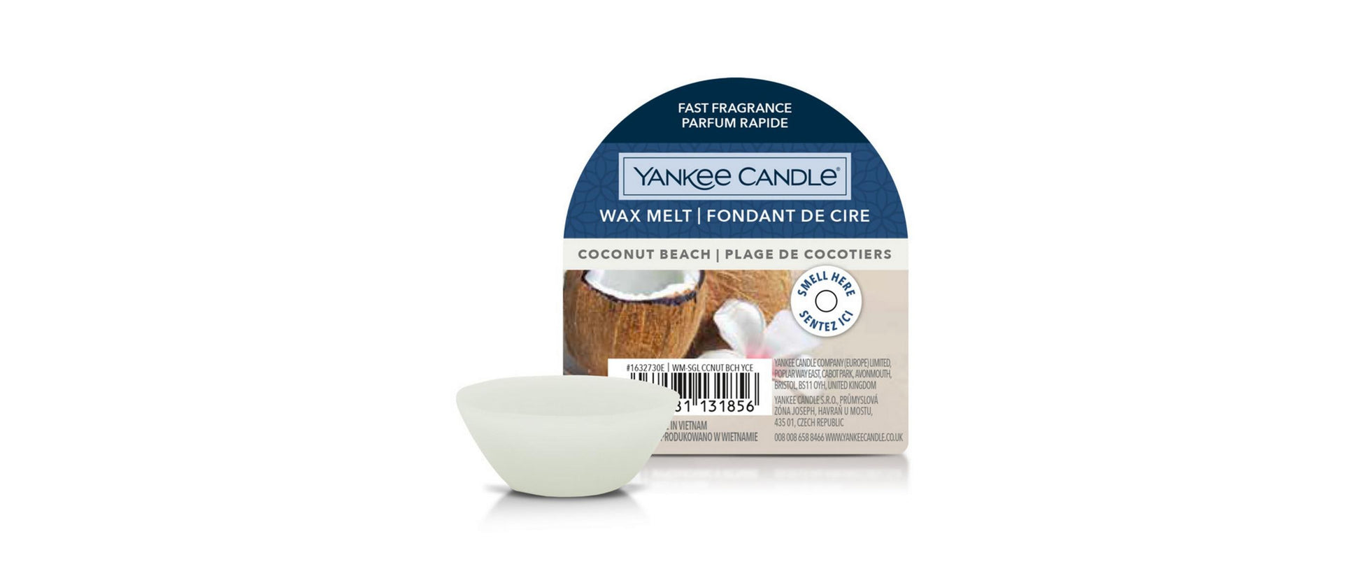 Yankee Candle Coconut Beach – Duftwachsplättchen, 22 g, Ø 7 × 3 cm