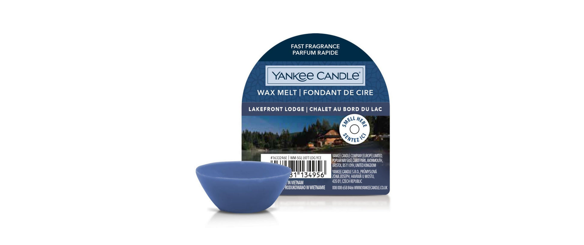 Yankee Candle Lakefront Lodge – Duftwachsplättchen, Ø 6,7 × 7,3 cm, blau