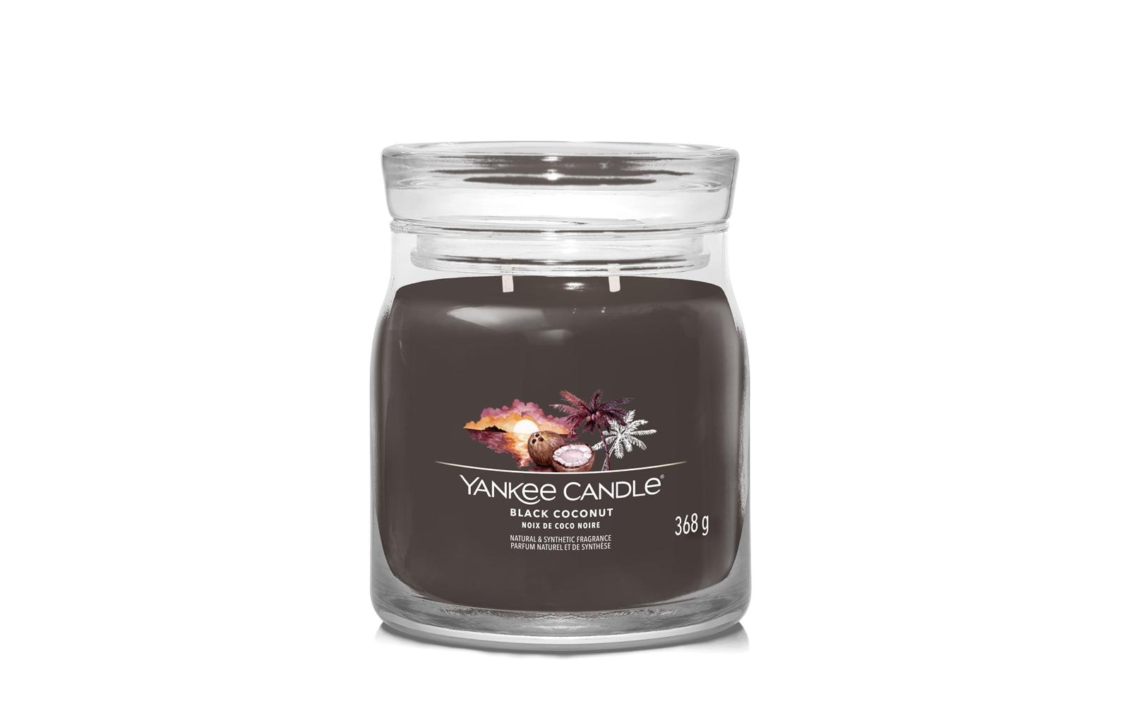 Yankee Candle Duftkerze – Black Coconut (Kokosnuss & Zedernholz) – Ø 9,3 × 11,4 cm – ca. 50 h