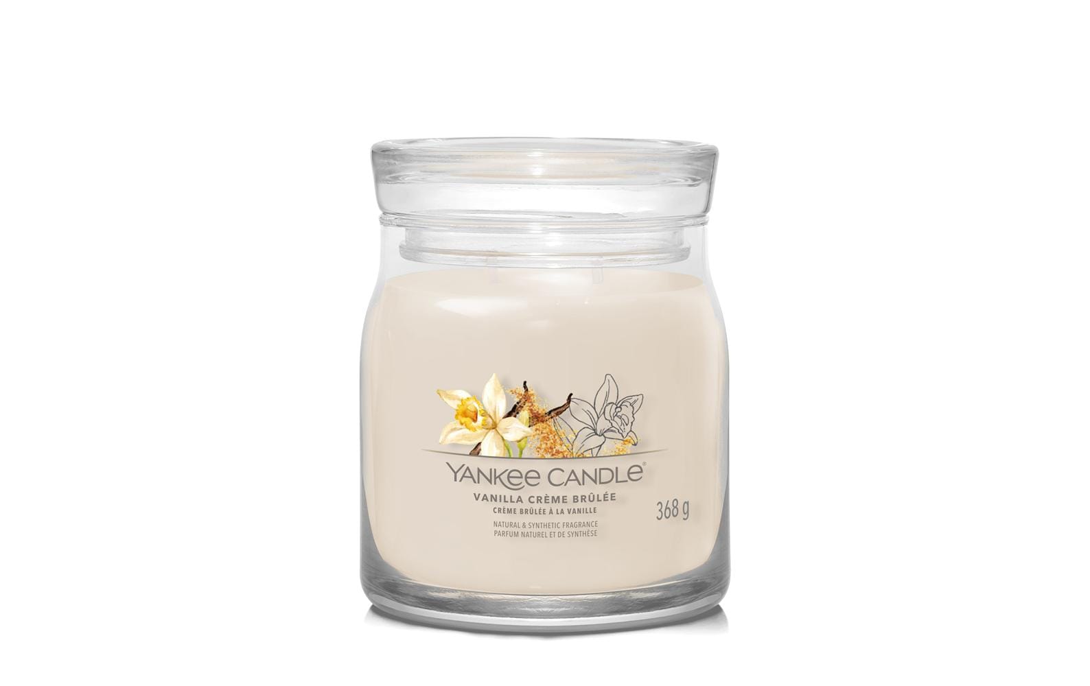 Yankee Candle Vanilla Crème Brûlée – Duftkerze, Medium Jar, 50 h