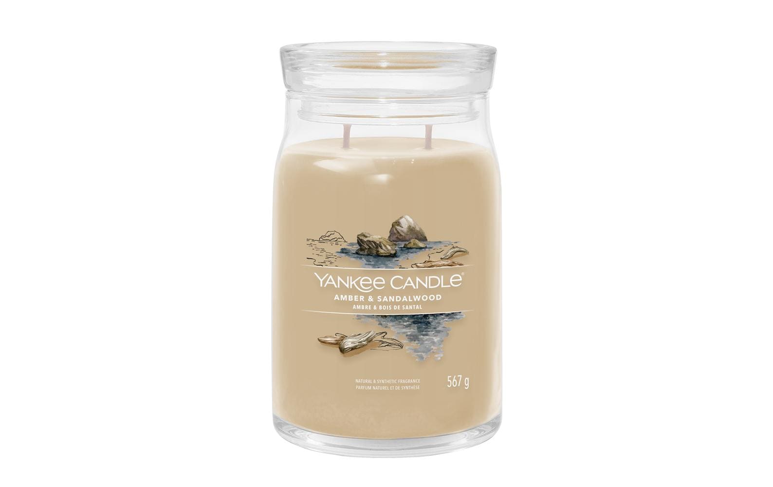 Yankee Candle Amber & Sandalwood – Duftkerze, Grosses Glas, 90 h