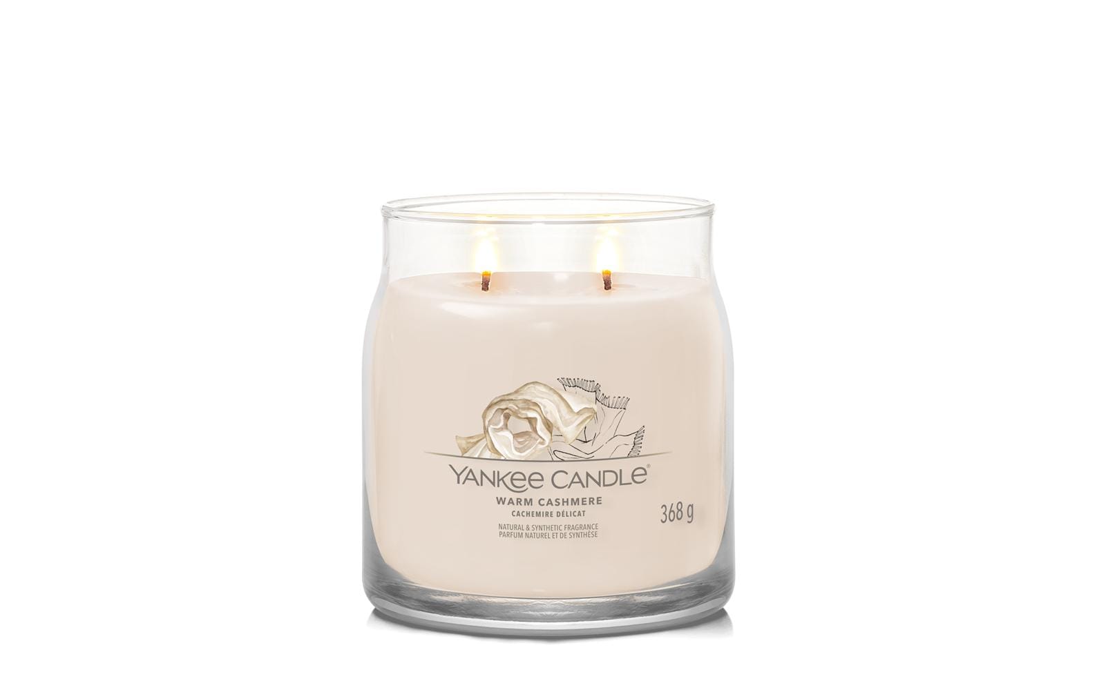 Yankee Candle Warm Cashmere – Duftkerze, Medium Jar, 50 h