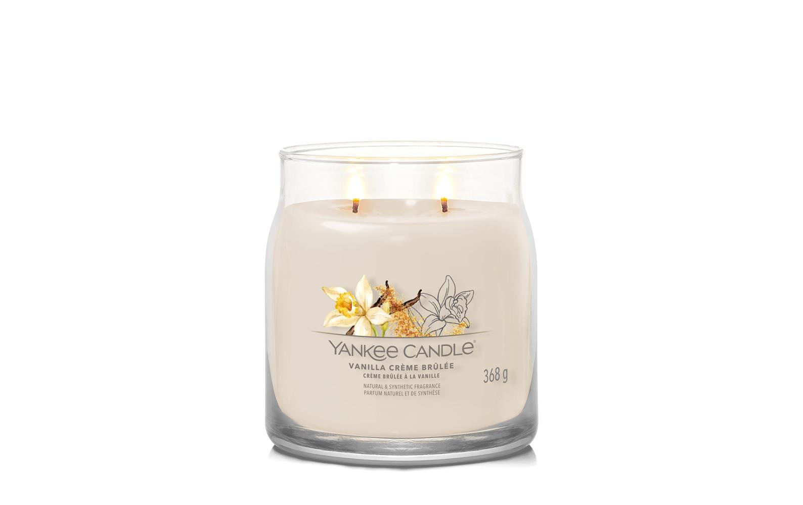 Yankee Candle Vanilla Crème Brûlée – Duftkerze, Medium Jar, 50 h