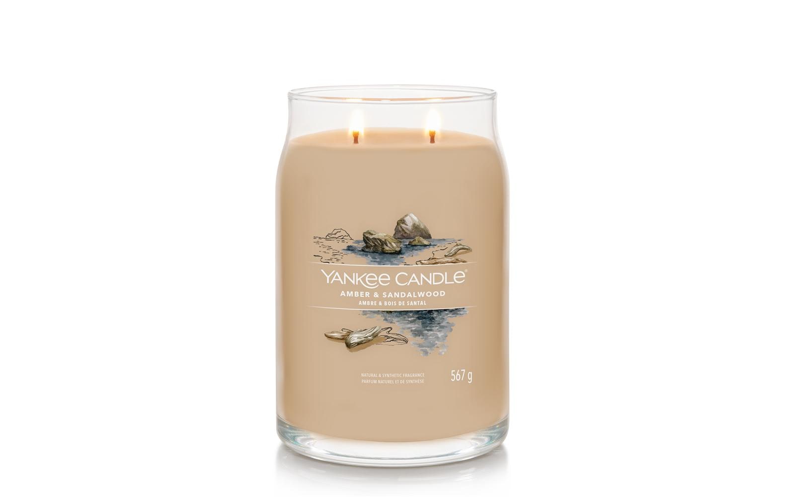 Yankee Candle Amber & Sandalwood – Duftkerze, Grosses Glas, 90 h