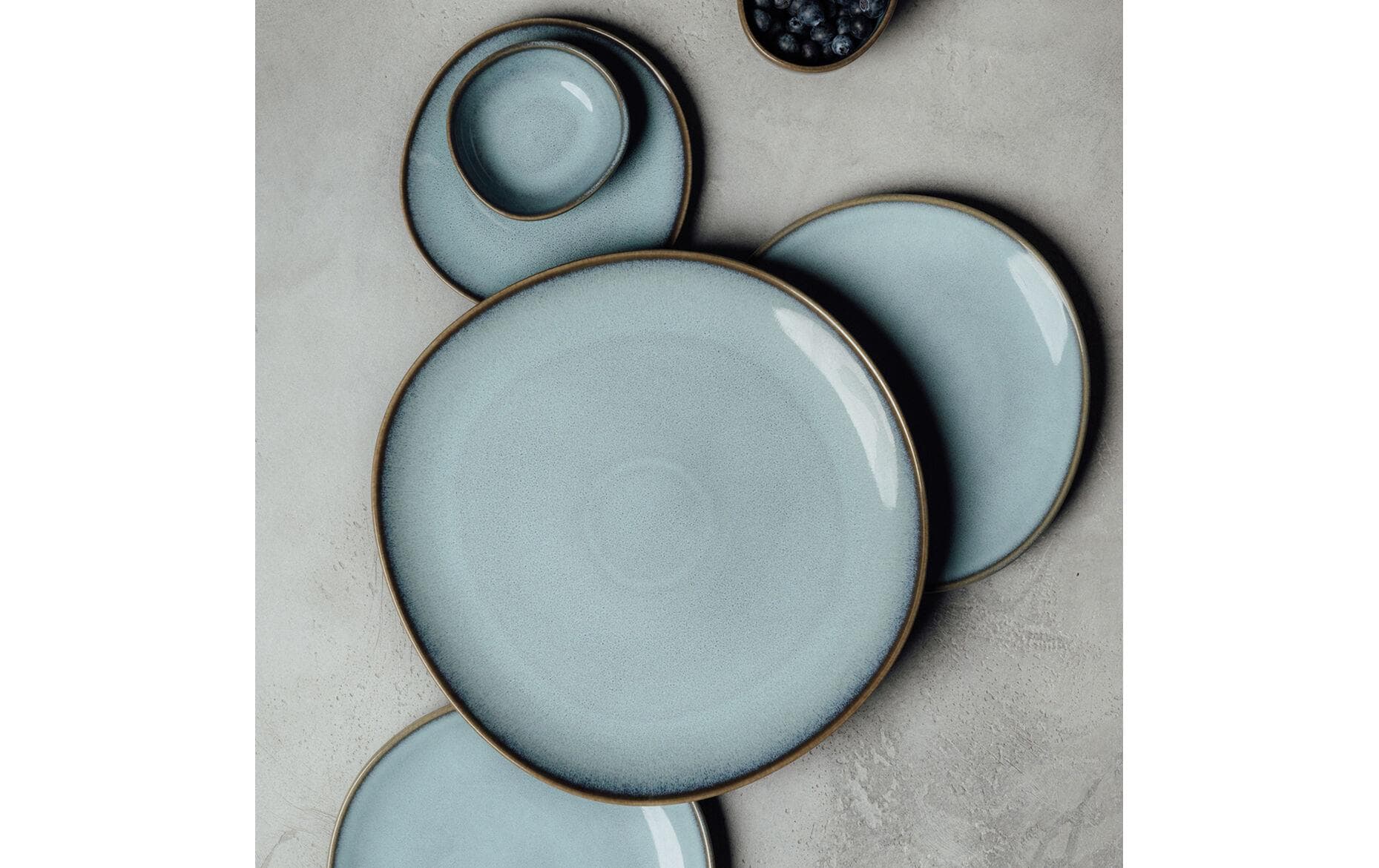 Villeroy & Boch Frühstücks- & Dessertteller – Steingut, Hellblau, Spülmaschinenfest, Mikrowellenfest, 6 Stück