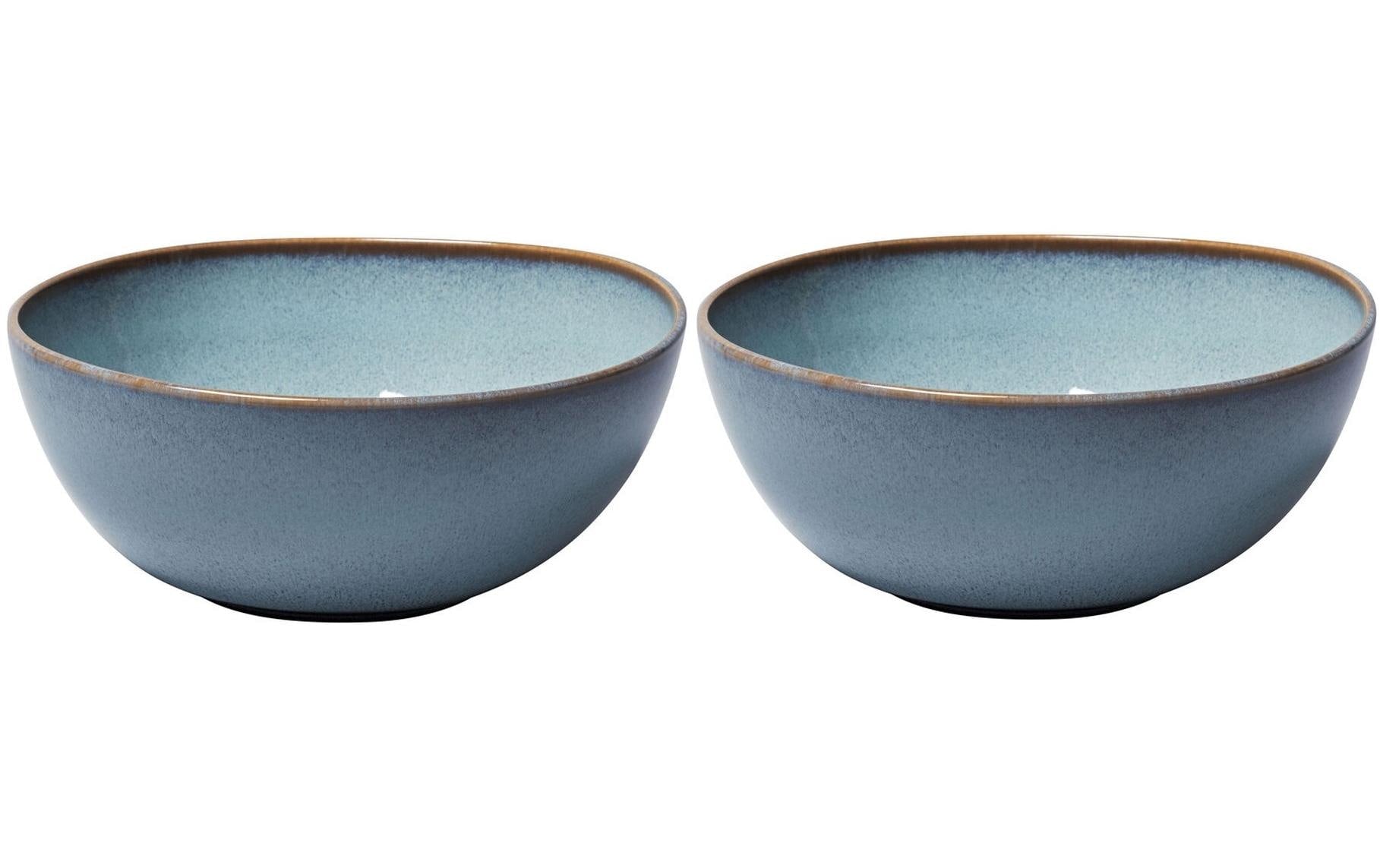 Villeroy & Boch Schüssel – 2,1 l, Steingut, Türkis, spülmaschinenfest, mikrowellenfest, 2 Stück