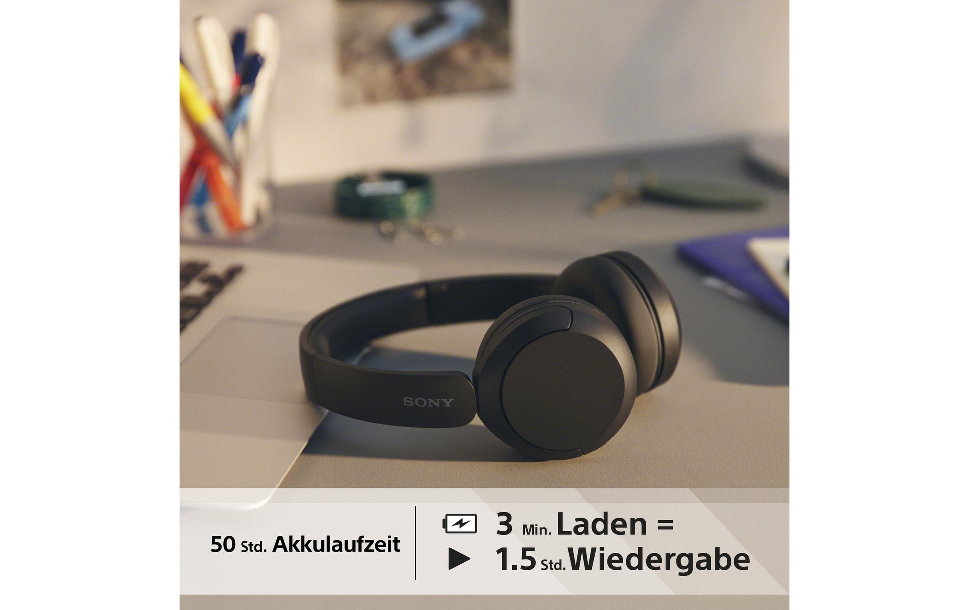 Sony WH-CH520 On-Ear Kopfhörer – Stereo, BT 5.2, Schwarz