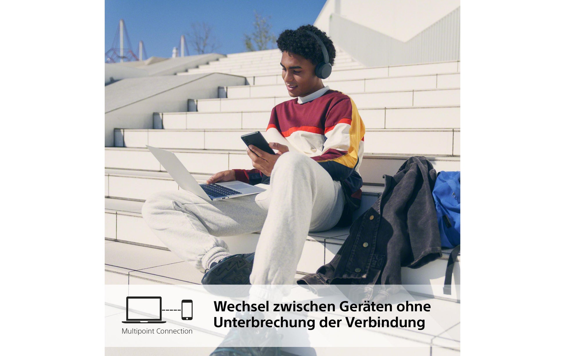 Sony WH-CH520 On-Ear Kopfhörer – Stereo, BT 5.2, Schwarz