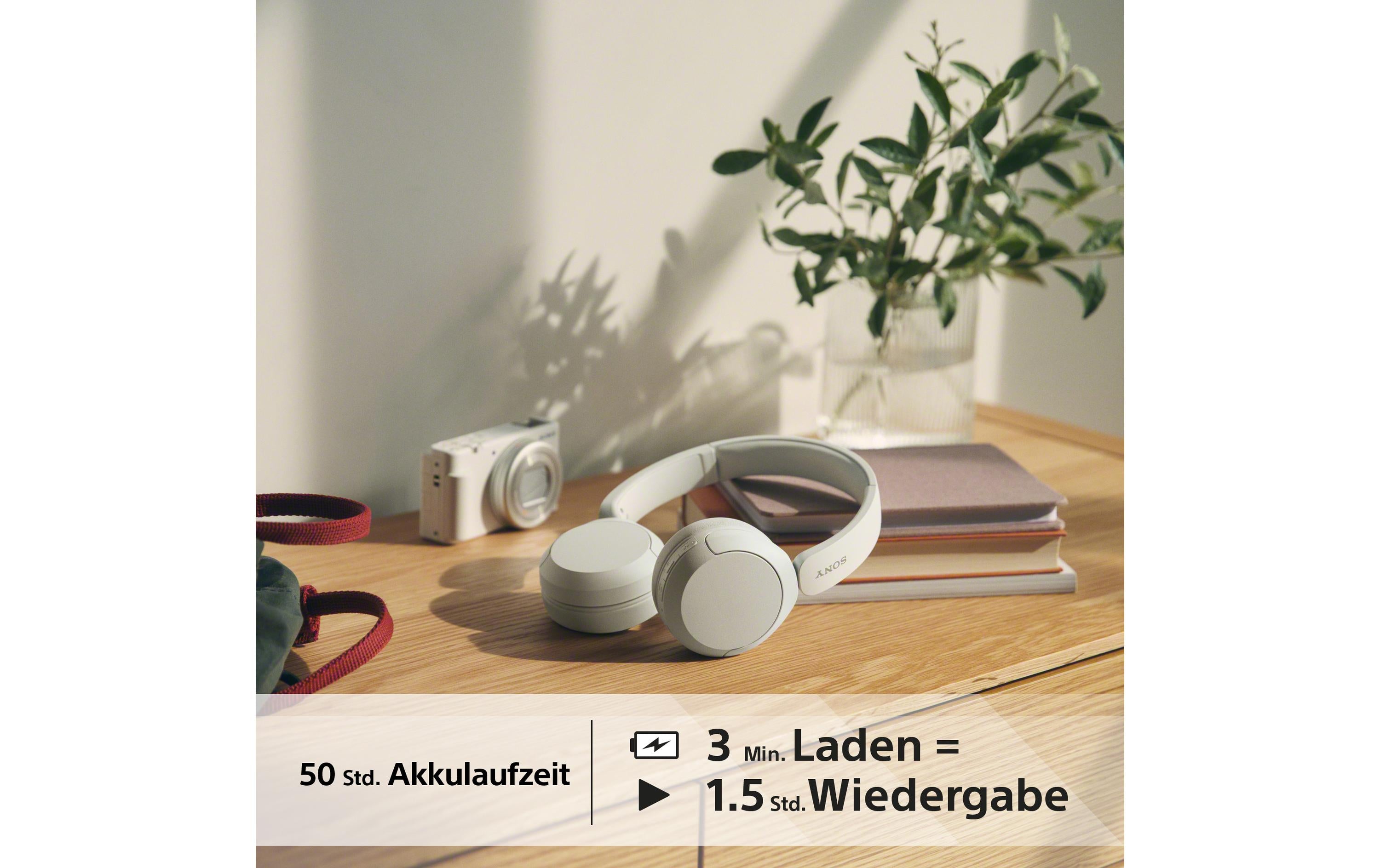 Sony WH-CH520 Over-Ear Kopfhörer – Stereo, BT, Weiss, BT 5.2