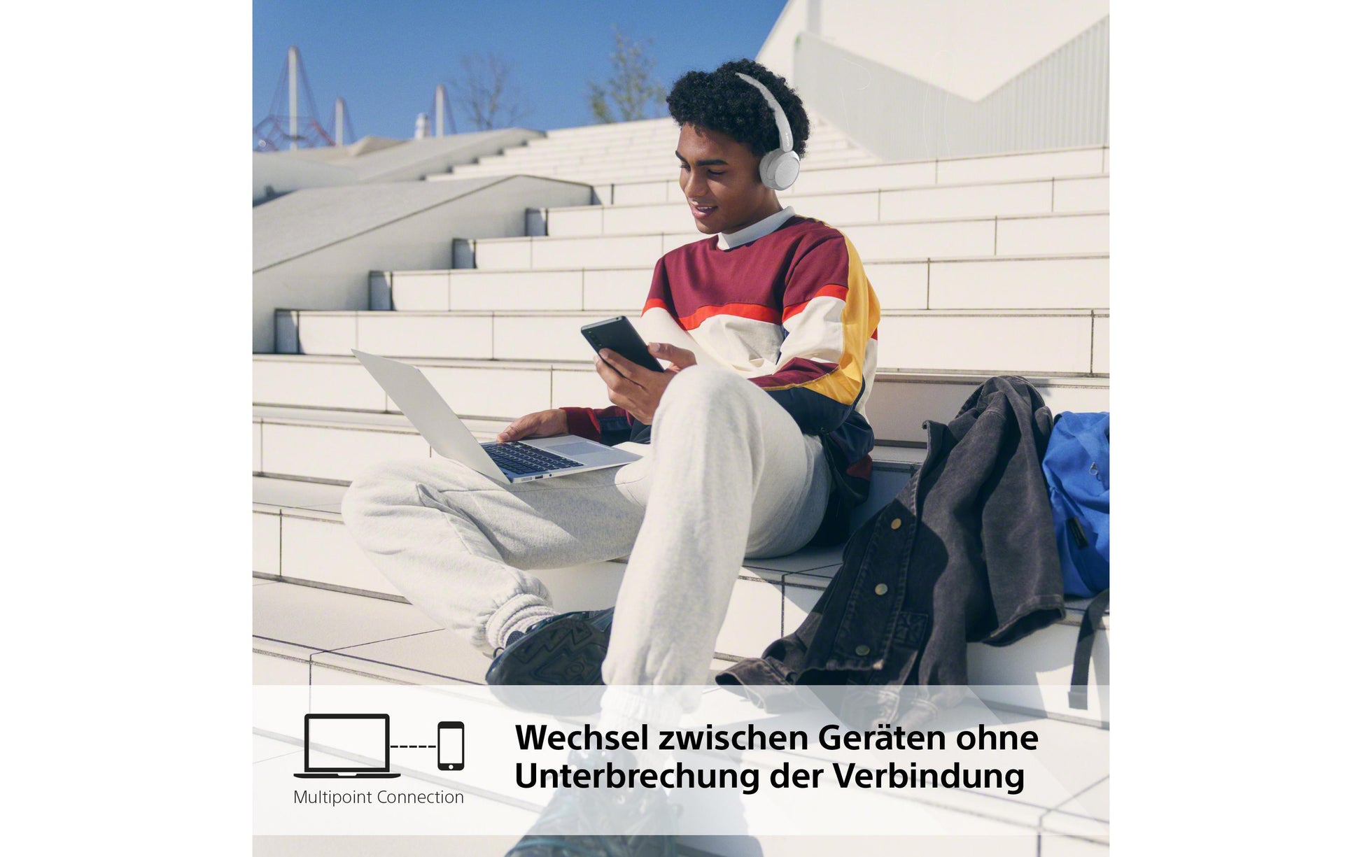 Sony WH-CH520 Over-Ear Kopfhörer – Stereo, BT, Weiss, BT 5.2