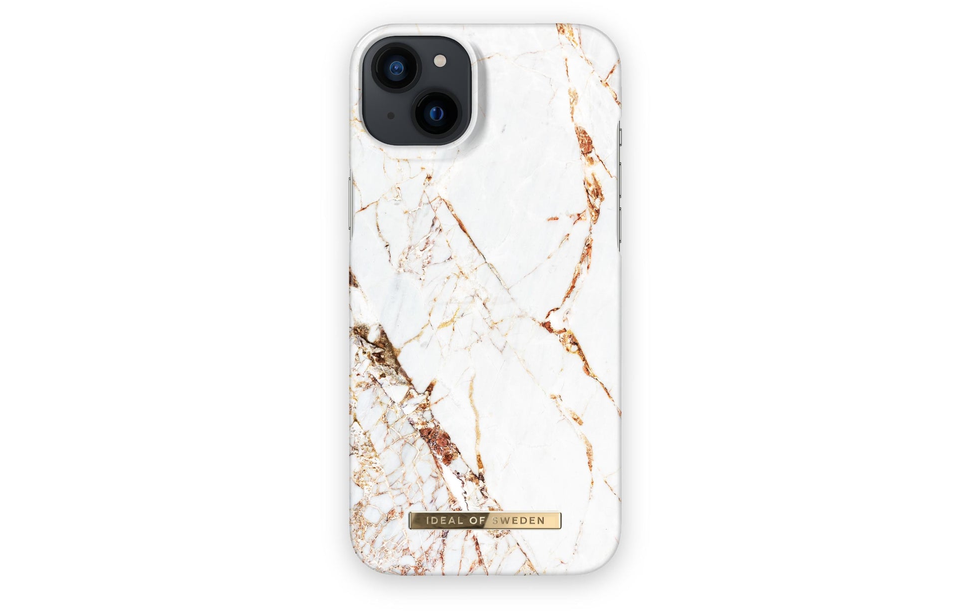 iDeal of Sweden Carrara Gold – Backcover – für Apple iPhone 14 Plus, Polyester, Weiss