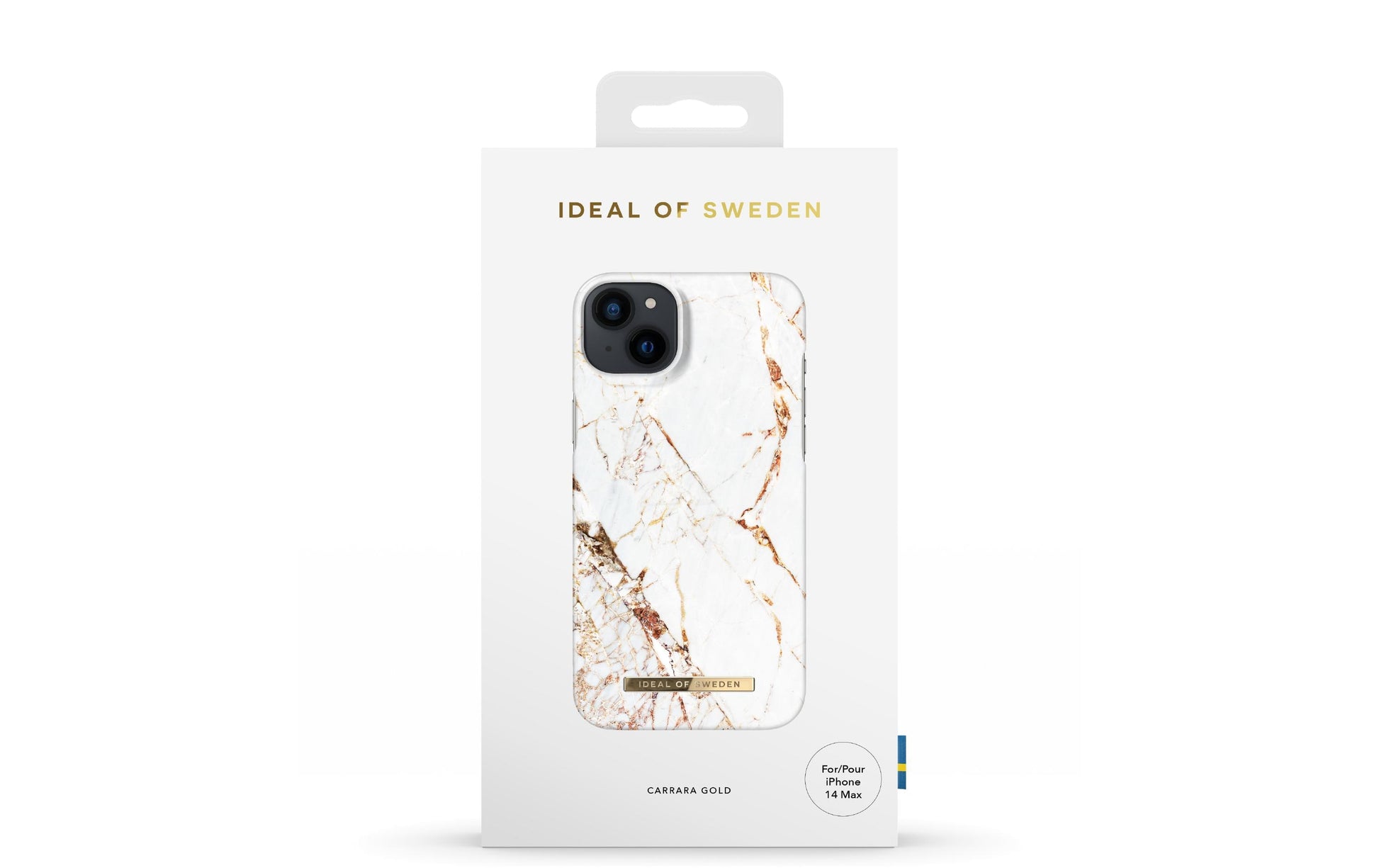 iDeal of Sweden Carrara Gold – Backcover – für Apple iPhone 14 Plus, Polyester, Weiss