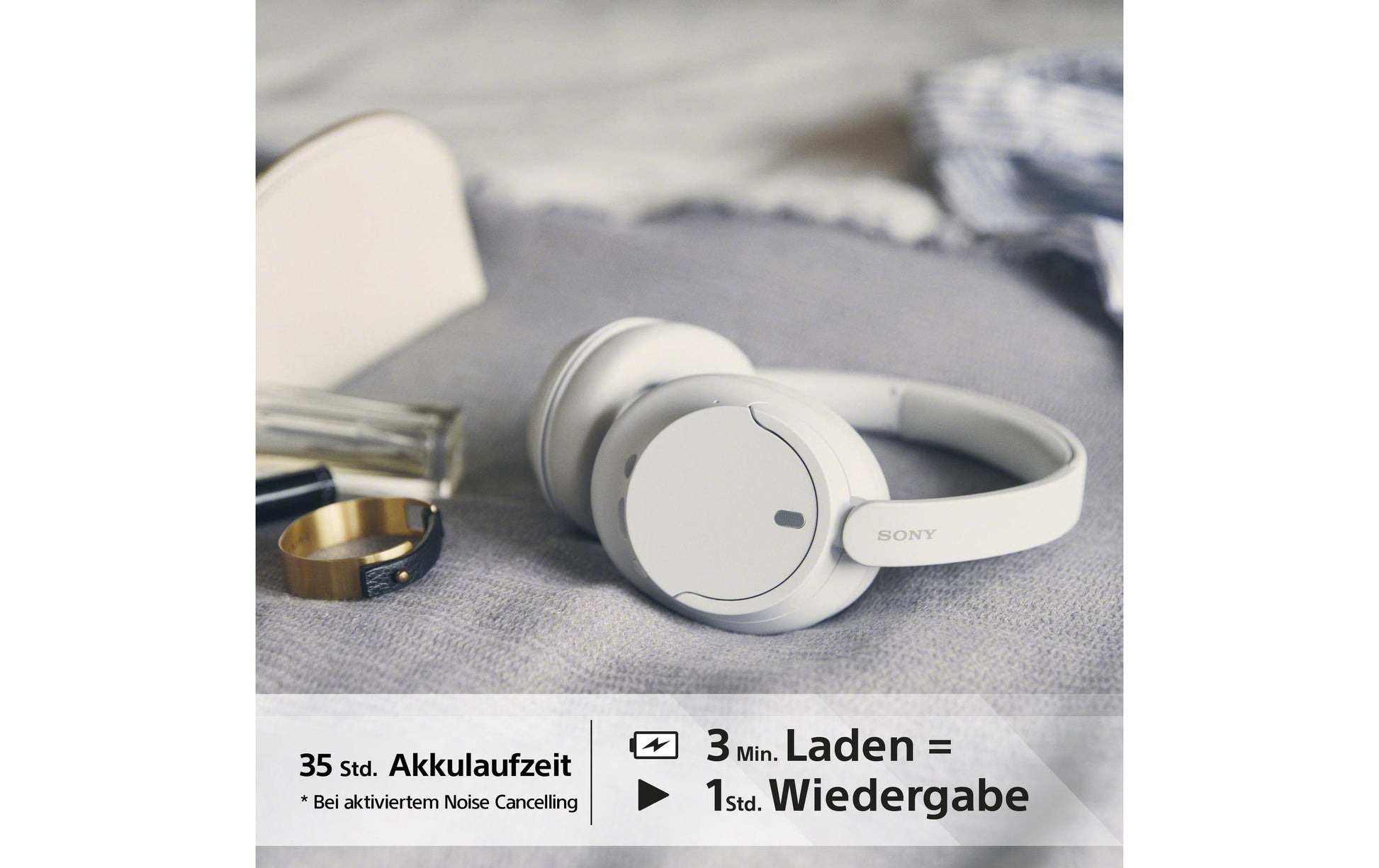 Sony WH-CH720N – Duo Headset – Bluetooth, ANC, USB-C, 3,5 mm – Weiss – bis 50 h