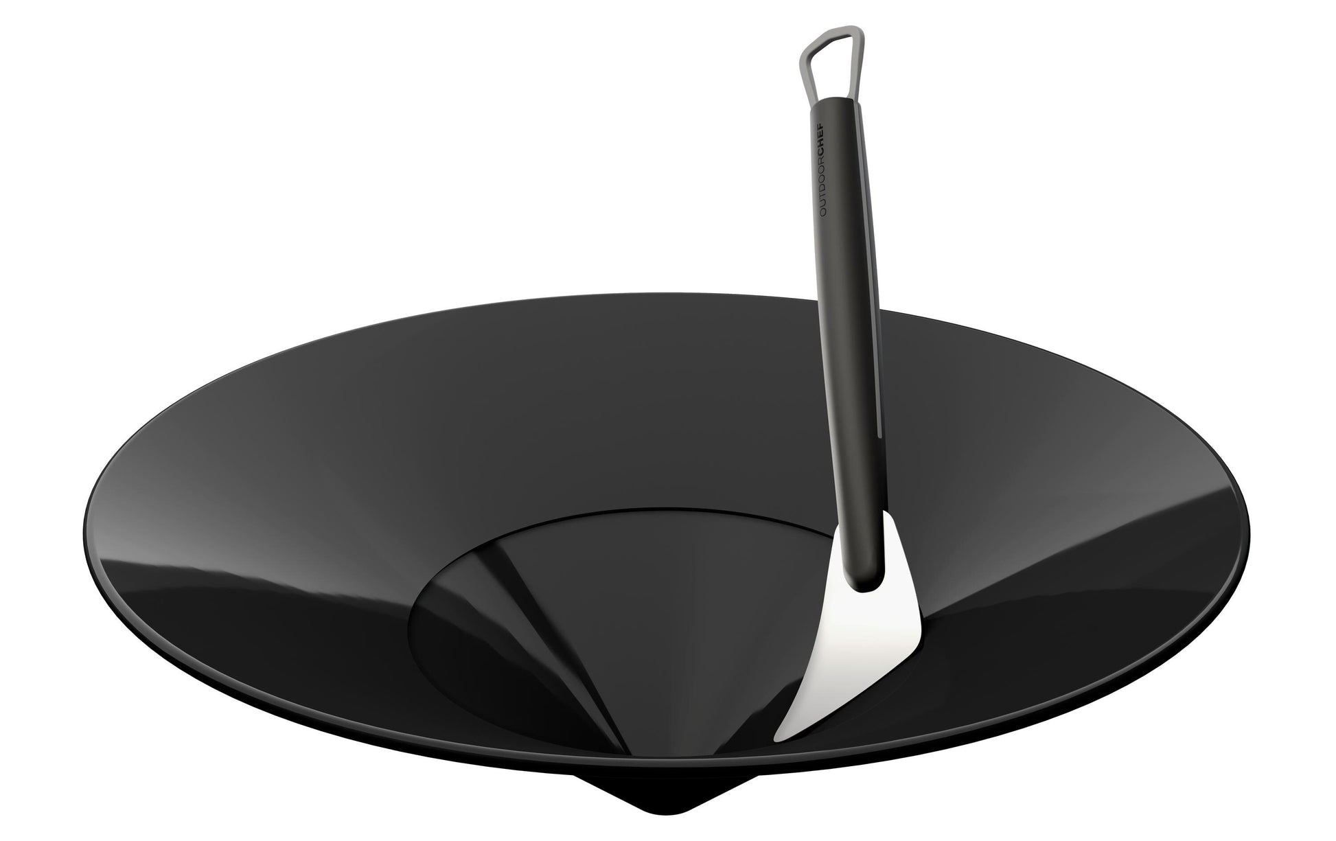 OUTDOORCHEF Trichter-Schaber – Metallschaber – 7,5 × 3,2 × 36,5 cm – silber